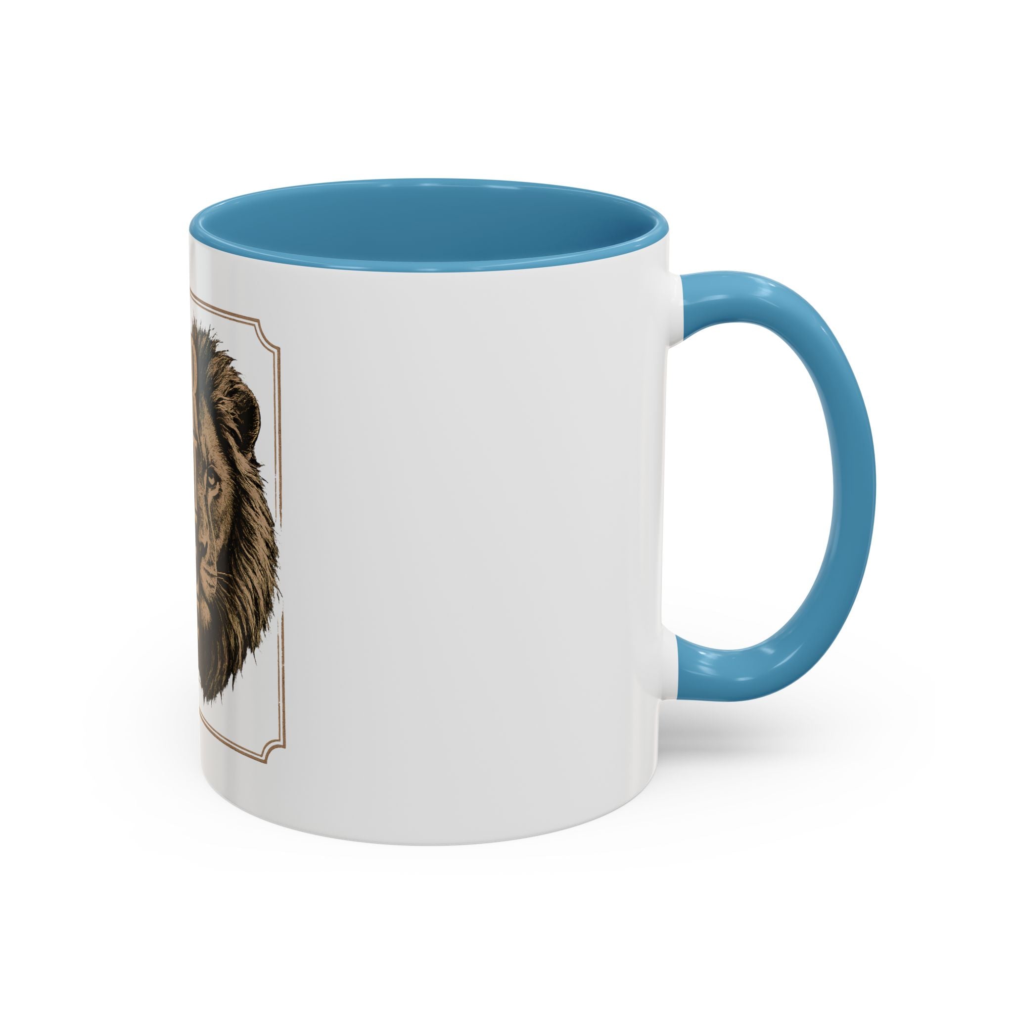 Lion 'Power Doesn't Prove Itself' Accent Coffee Mug — Motivational Animal Quote