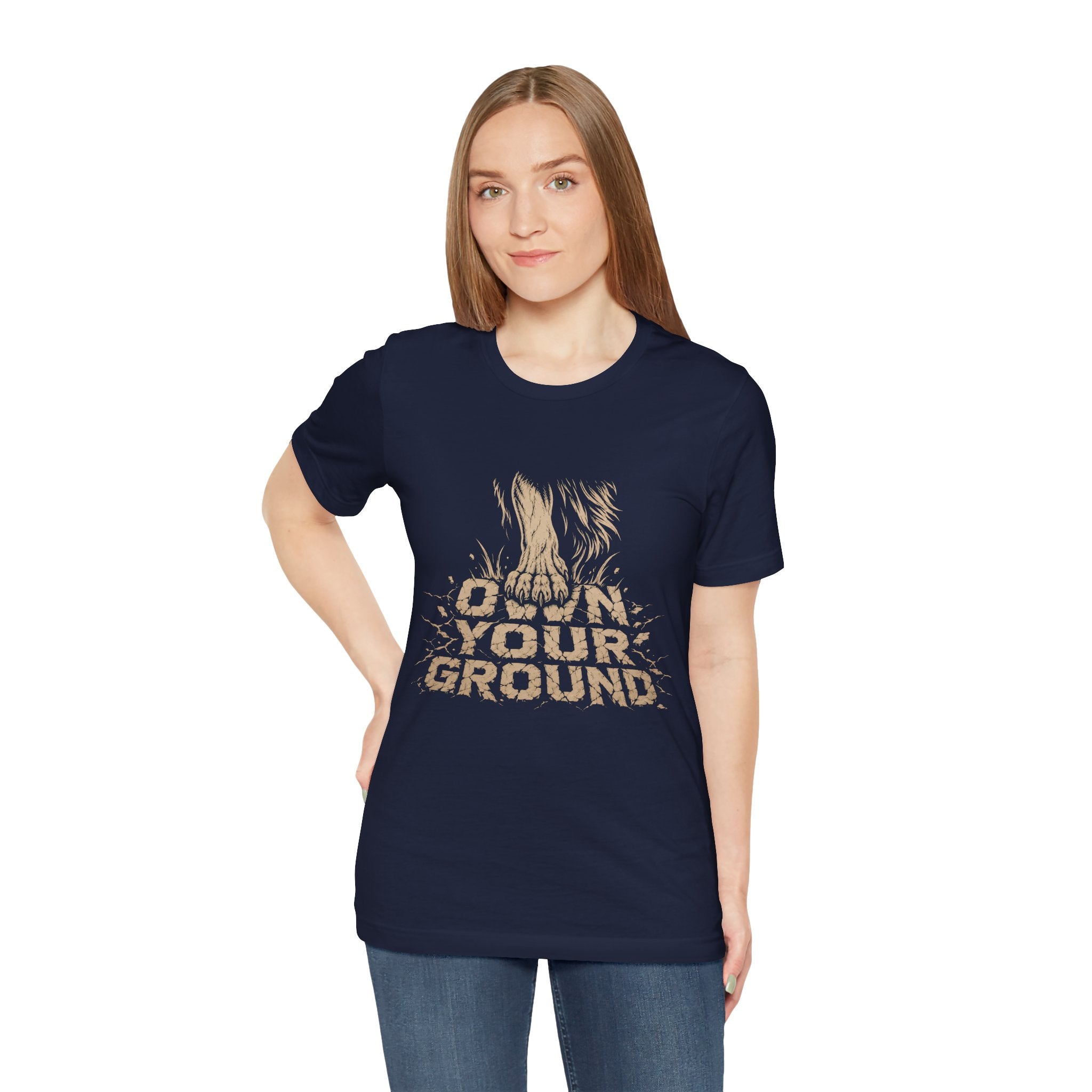 T‑Shirt — Own Your Ground Graphic Tee (Boot Print Design)