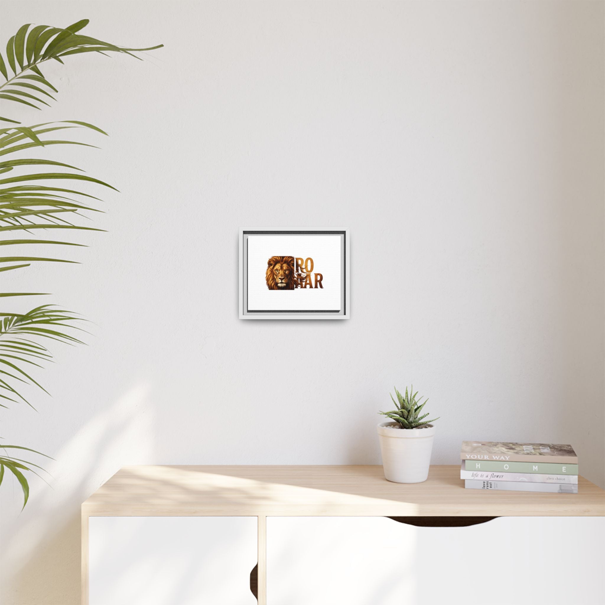 Roar Lion Matte Canvas Framed Wall Art