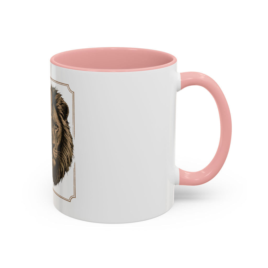 Lion 'Power Doesn't Prove Itself' Accent Coffee Mug — Motivational Animal Quote