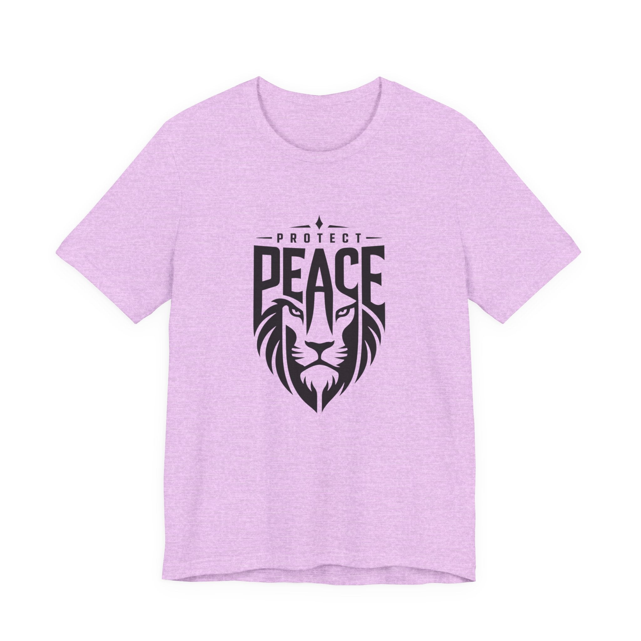 Protect Peace Lion T-Shirt — Graphic Tee with Lion Shield Design