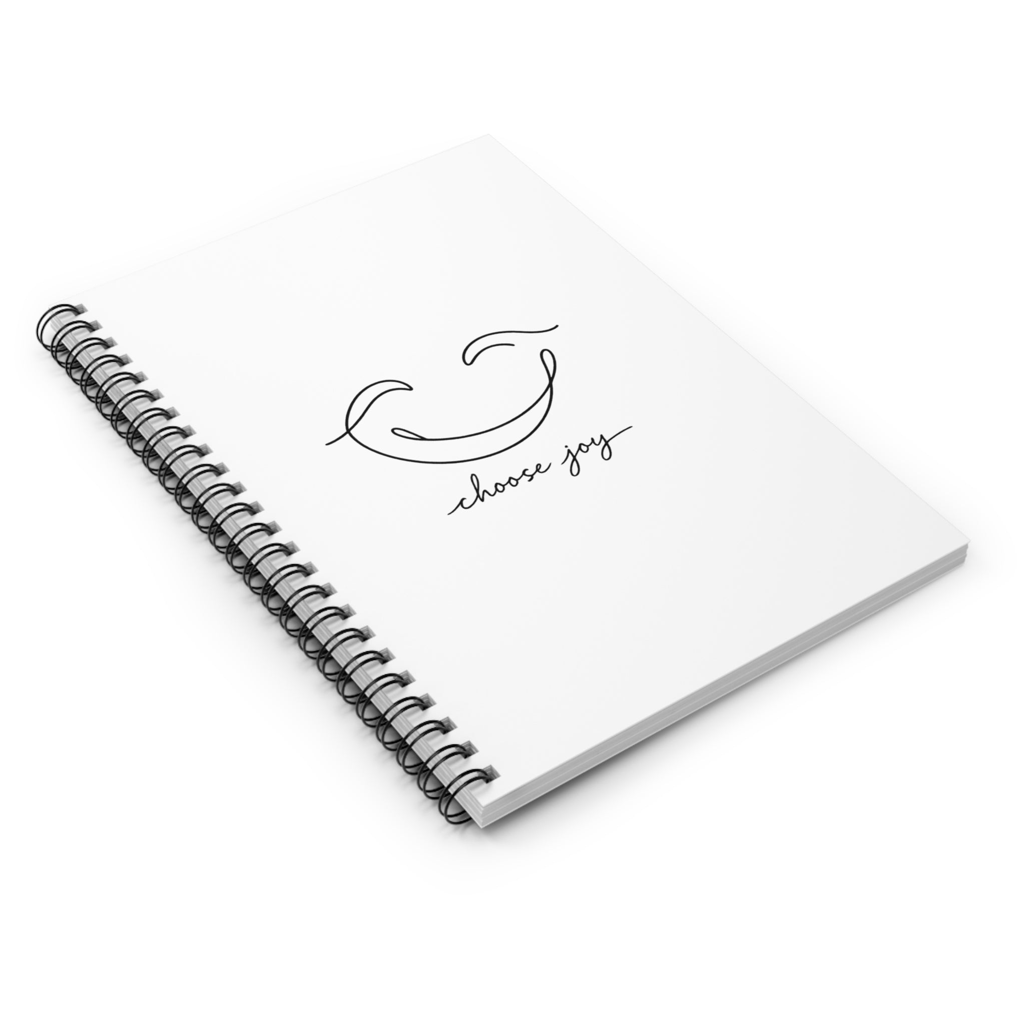 Choose Joy Spiral Notebook — Minimal Smiley Ruled Journal for Positivity & Everyday Notes