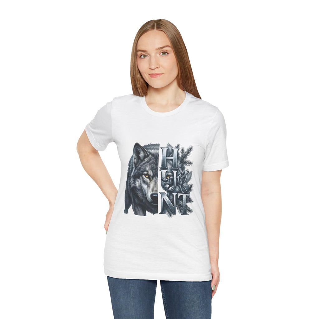 Wolf Elk Hunt T‑Shirt — Graphic Wildlife Hunting Tee