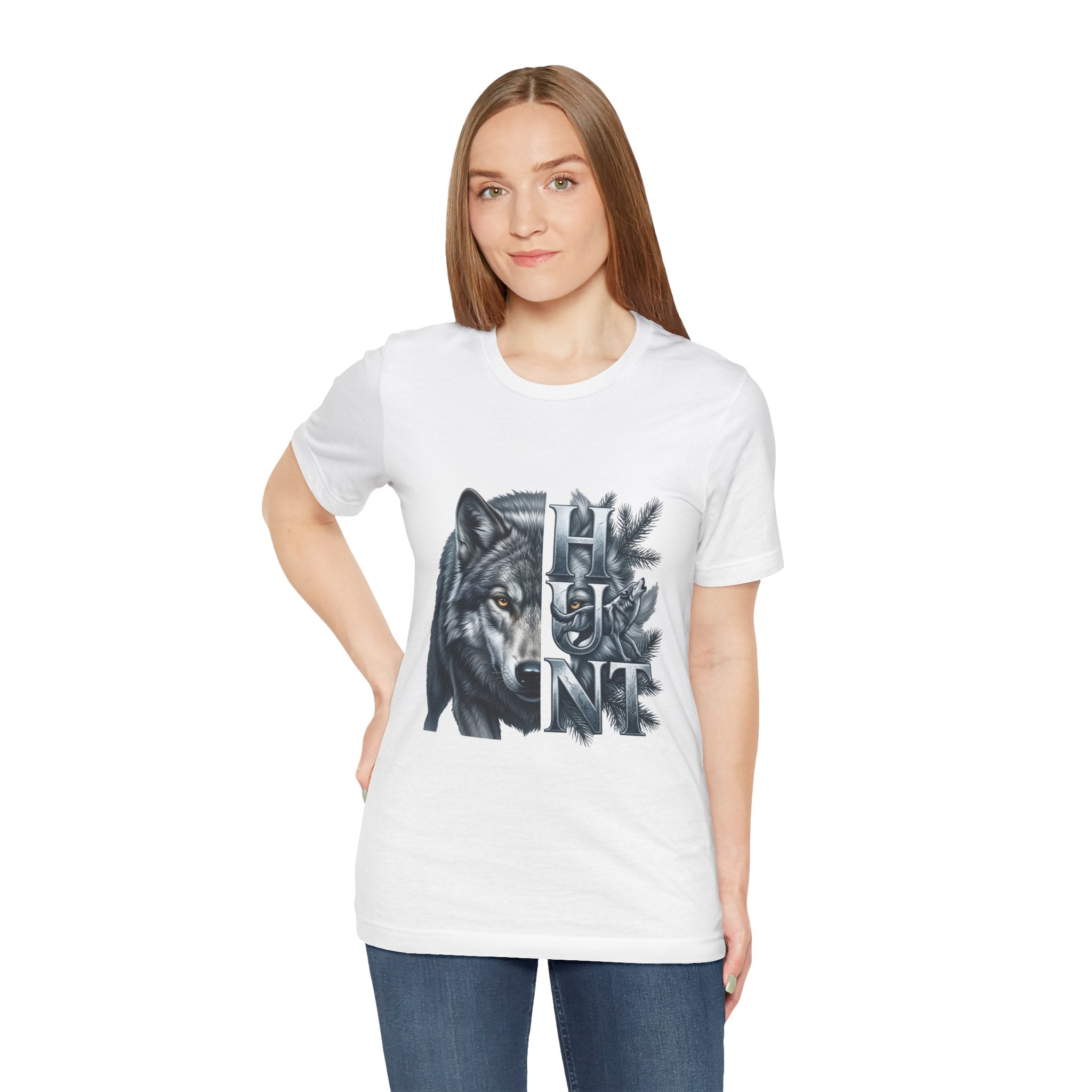 Wolf Elk Hunt T‑Shirt — Graphic Wildlife Hunting Tee