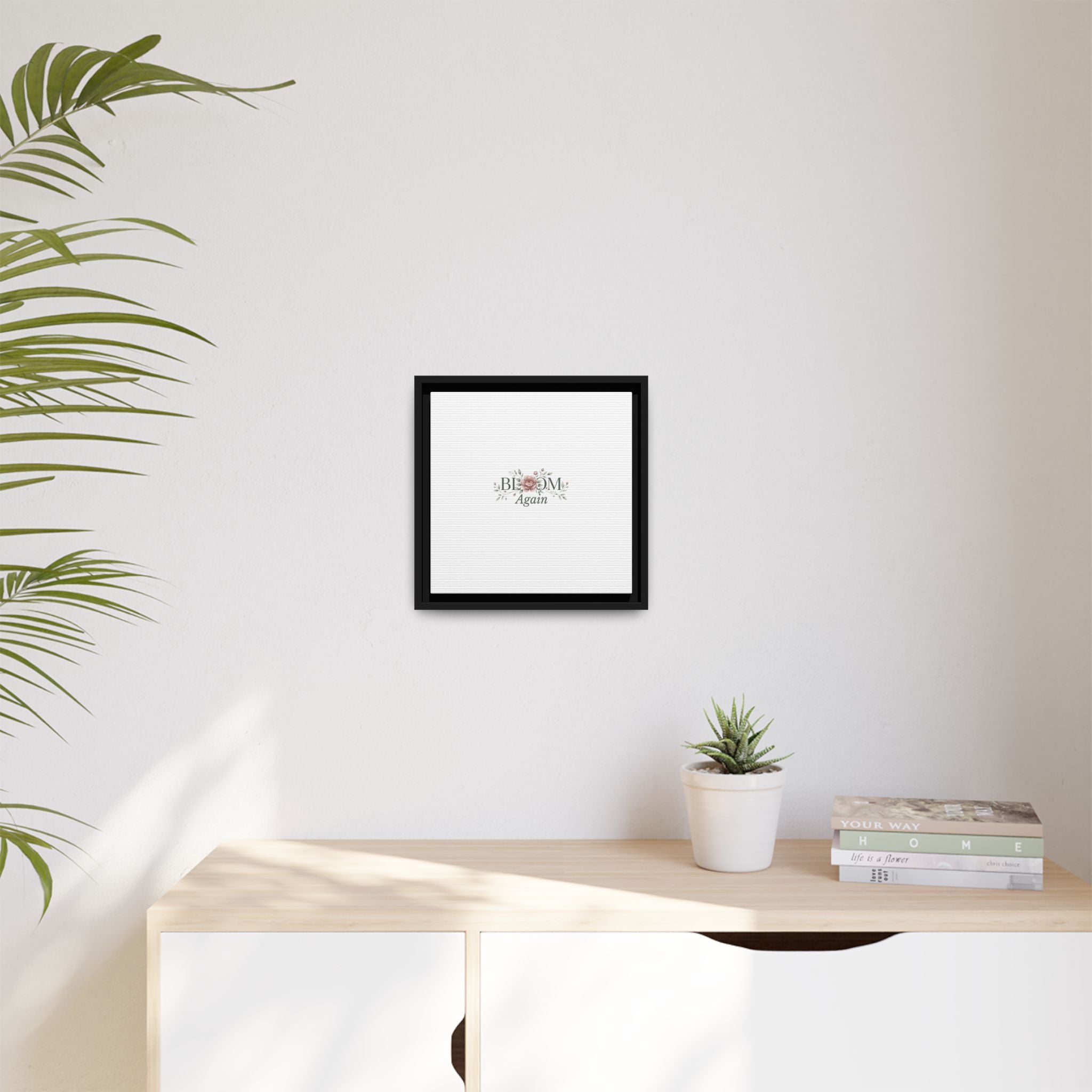 Bless Me Again Floral Matte Canvas Print, Framed Wall Art