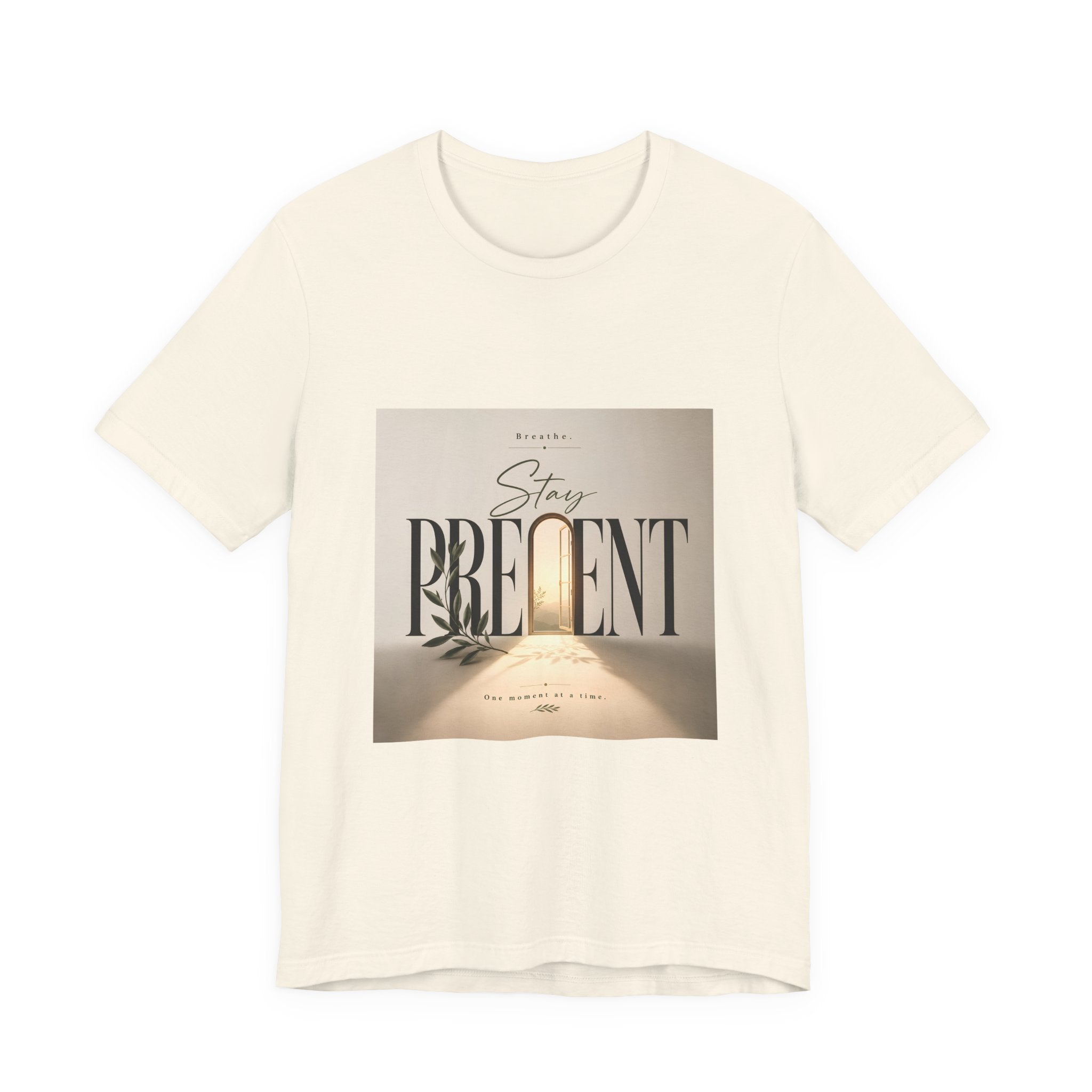 Stay Present Tee — Inspirational Mindfulness T-Shirt with Scenic Design
