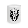 Protect Peace Lion Ceramic Mug — 'Protect Peace' Inspirational Coffee Cup (11oz & 15oz)
