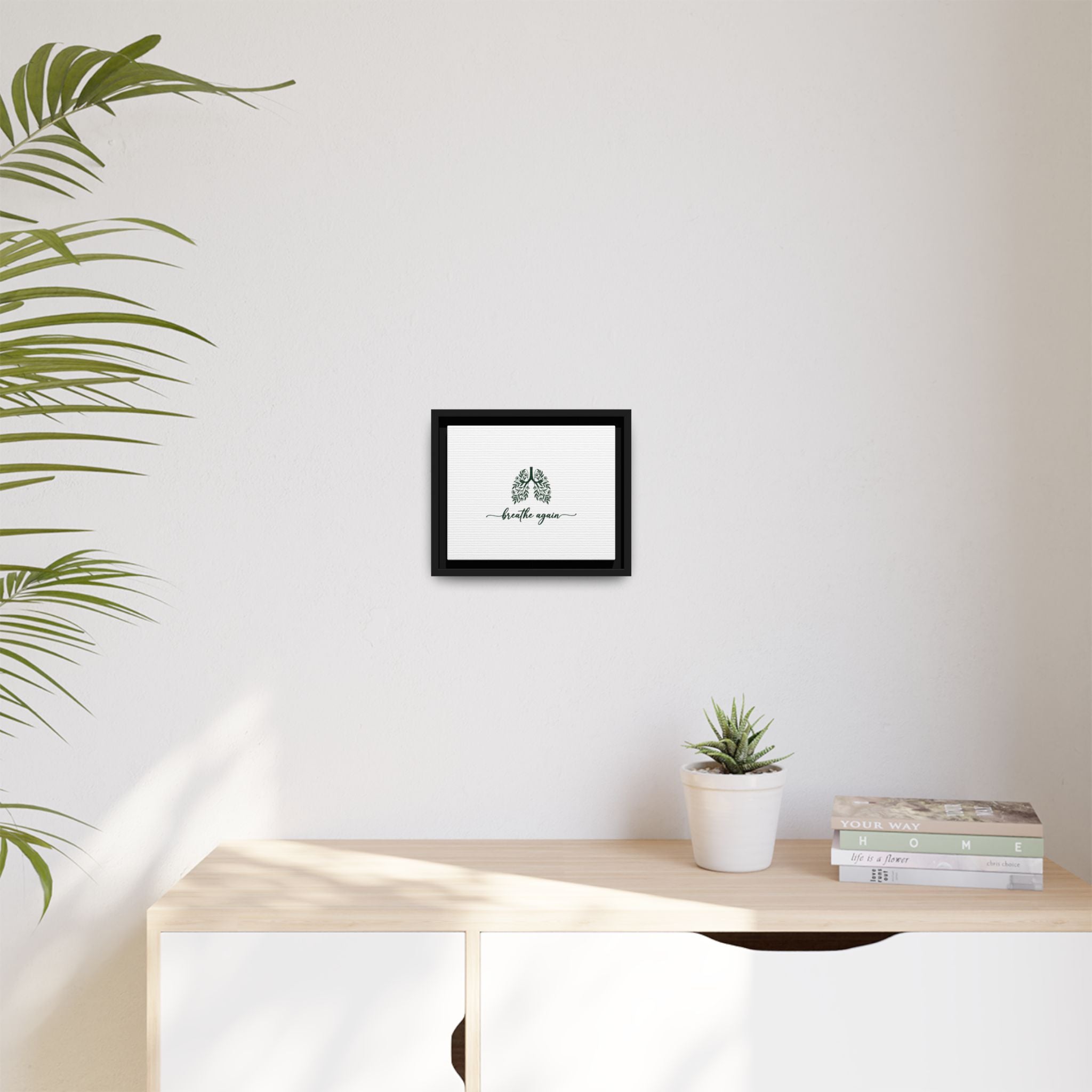 Framed Matte Canvas – 'Breathe Again' Lungs Wall Art