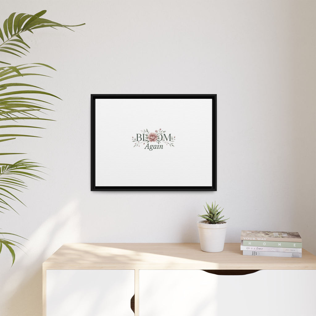 Bless Me Again Floral Matte Canvas Print, Framed Wall Art