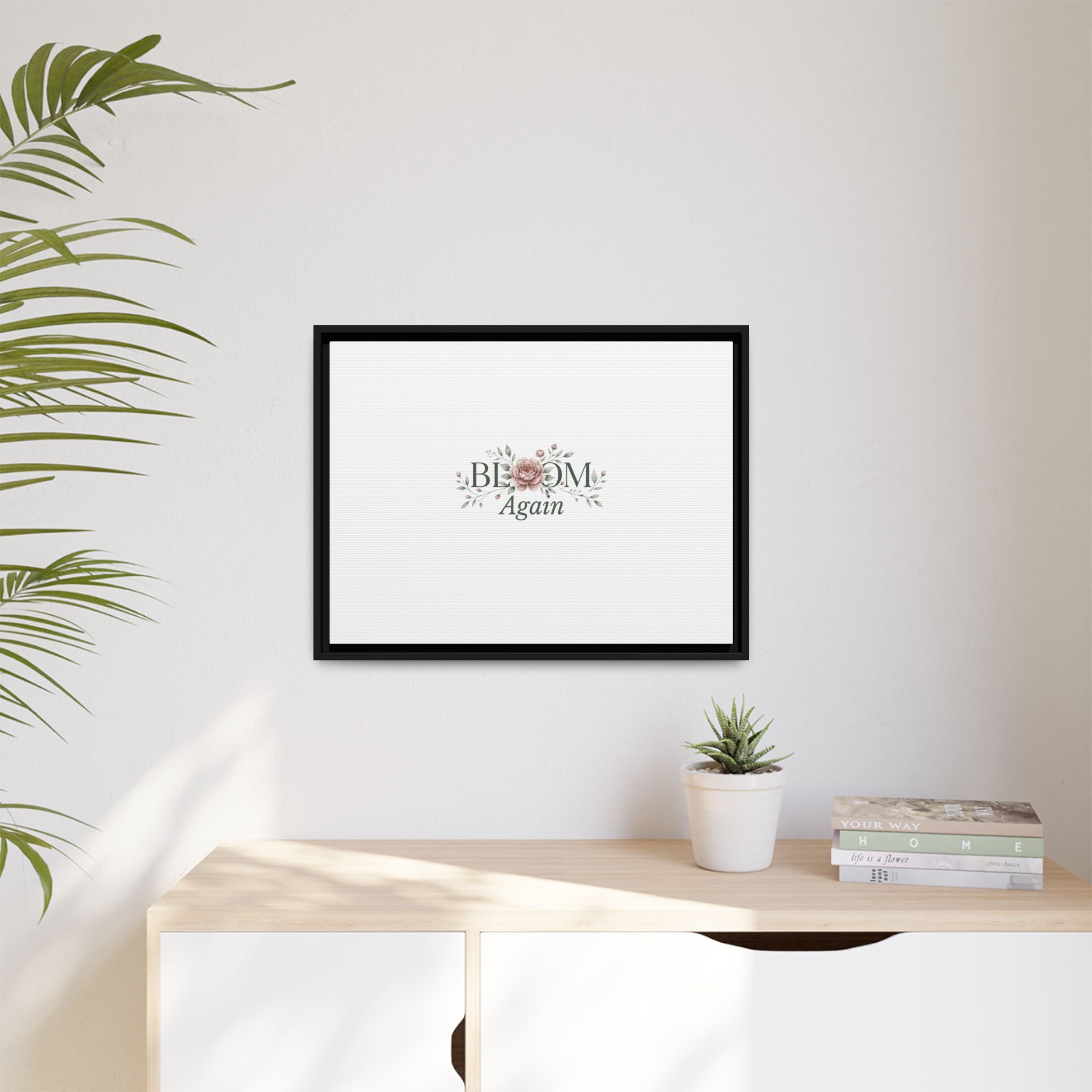 Bless Me Again Floral Matte Canvas Print, Framed Wall Art