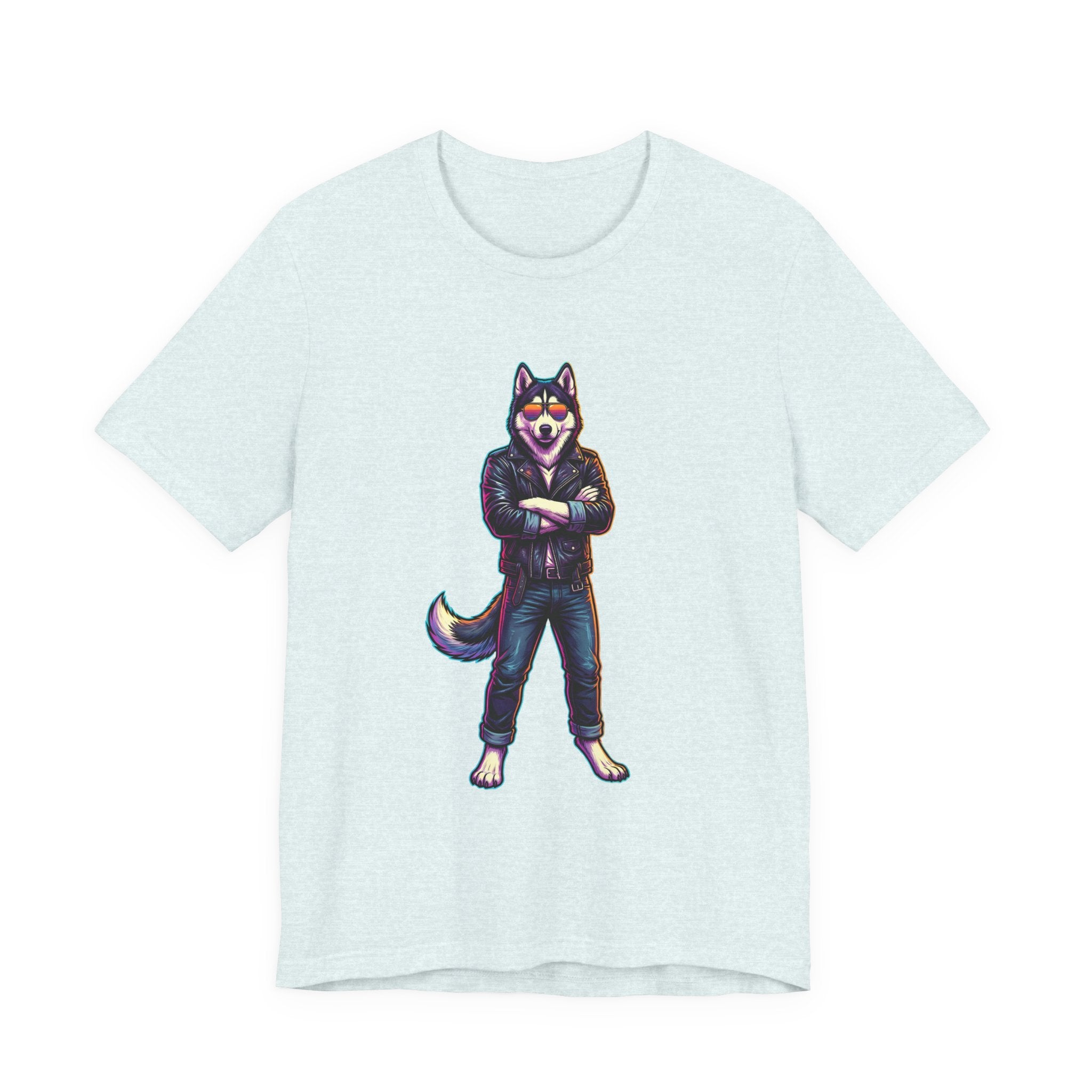Cool Husky Graphic Tee — Standing Husky in Jacket T-Shirt