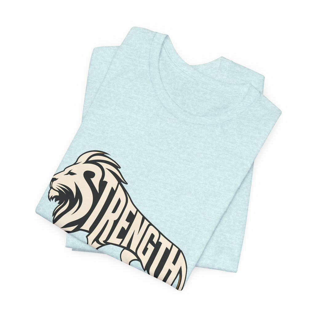 Strength In Pause T-Shirt — Lion Graphic Motivational Tee