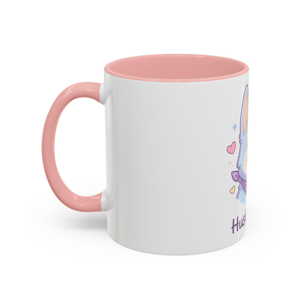 Husky Mom Accent Coffee Mug — Cute Pastel Husky Mother Dog Design (11/15oz)