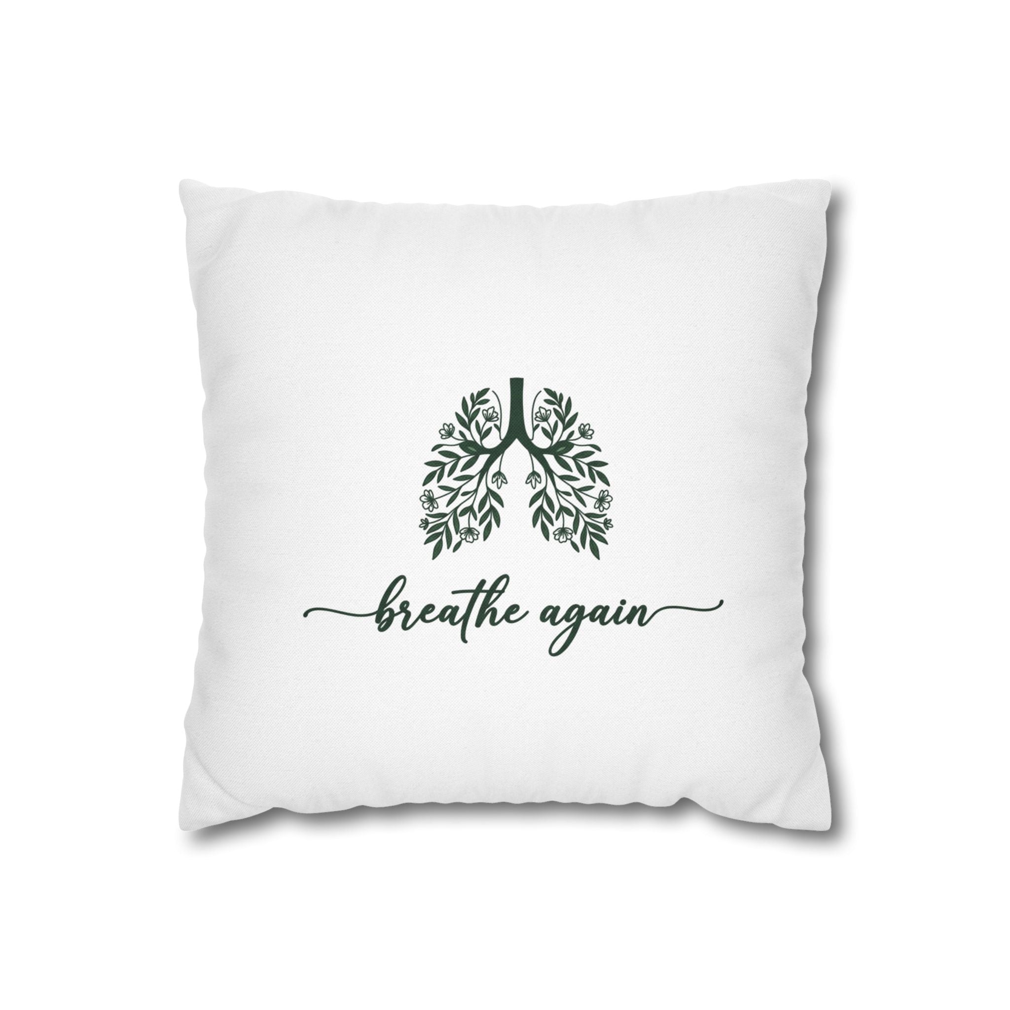 Breathe Again Decorative Pillow — Botanical Lungs Throw Pillowcase