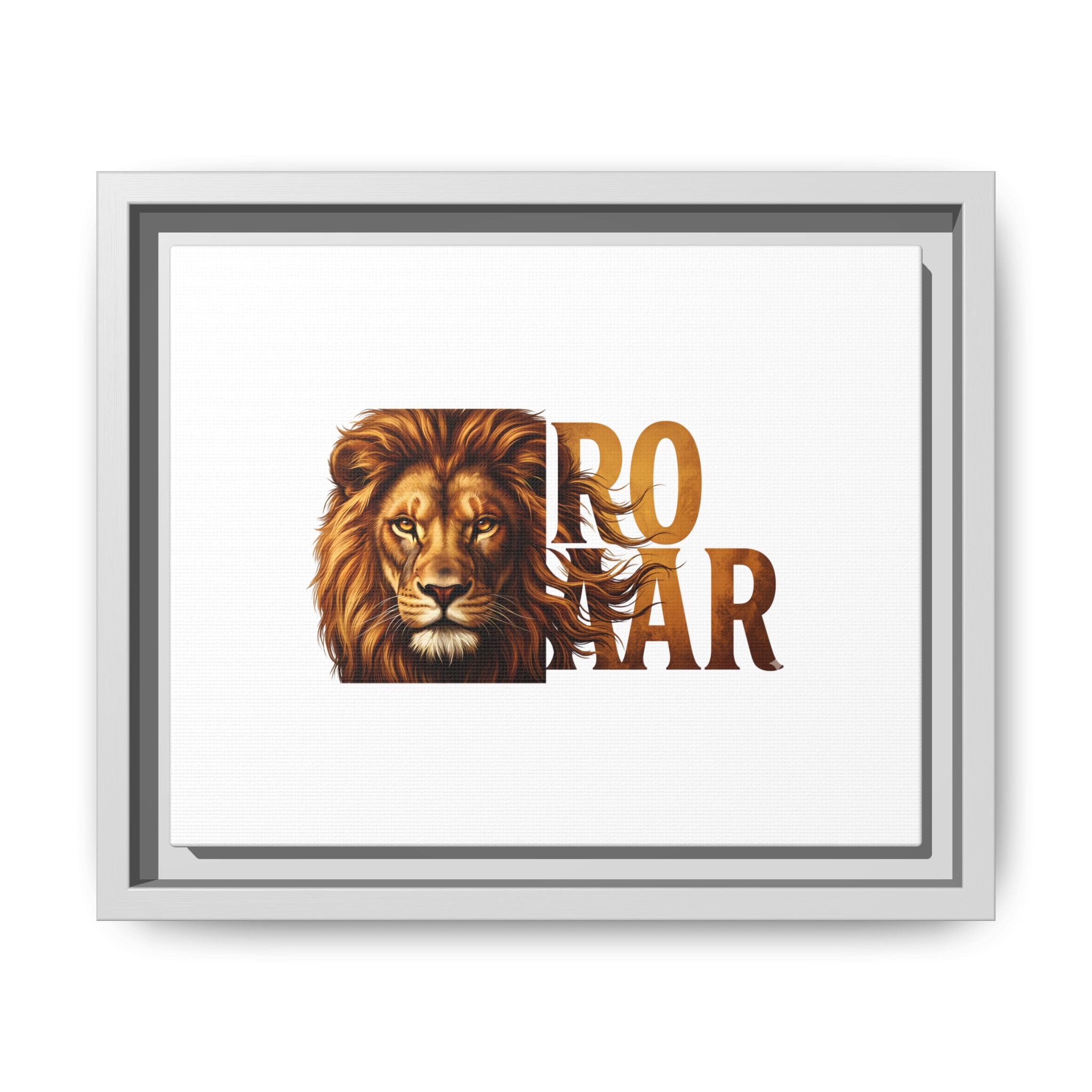 Roar Lion Matte Canvas Framed Wall Art