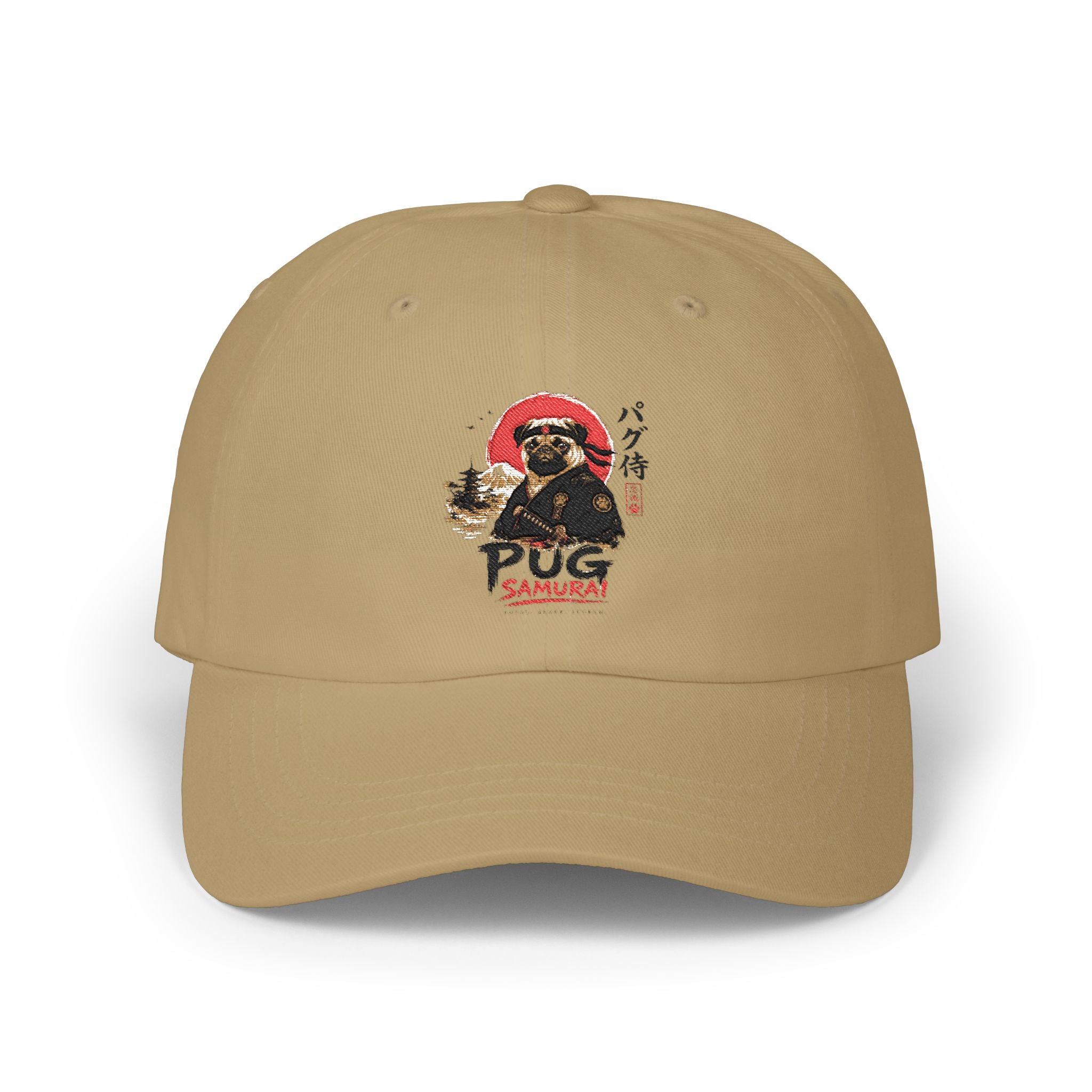 Pug Samurai Dad Cap – Cute Japanese Dog Graphic Baseball Hat