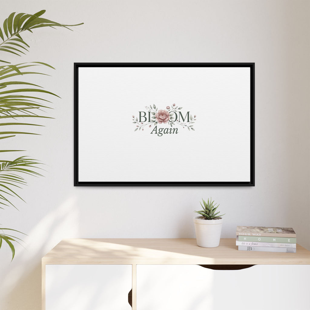 Bless Me Again Floral Matte Canvas Print, Framed Wall Art