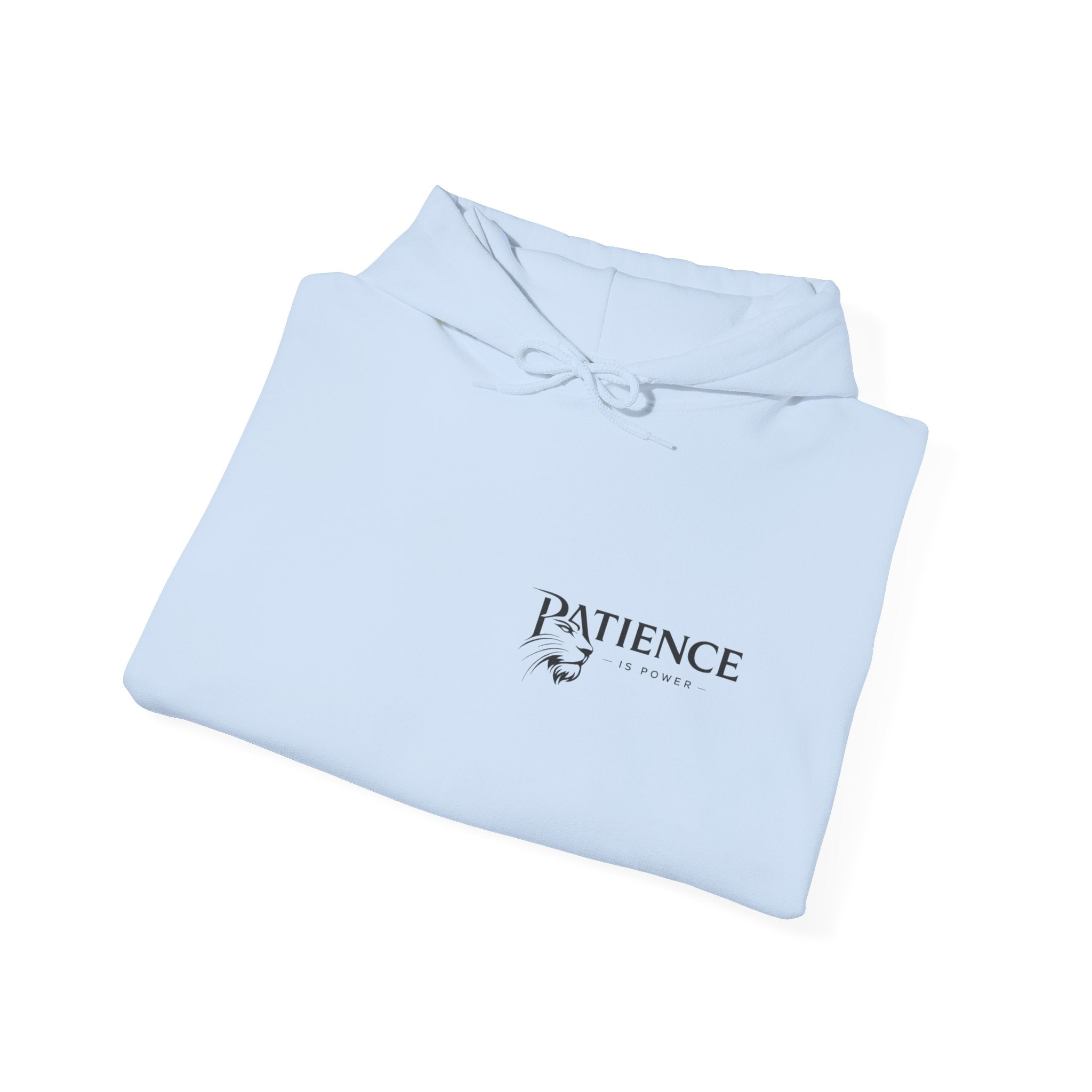 Patience Dove Hoodie — Minimal Inspirational Graphic Hooded Sweatshirt
