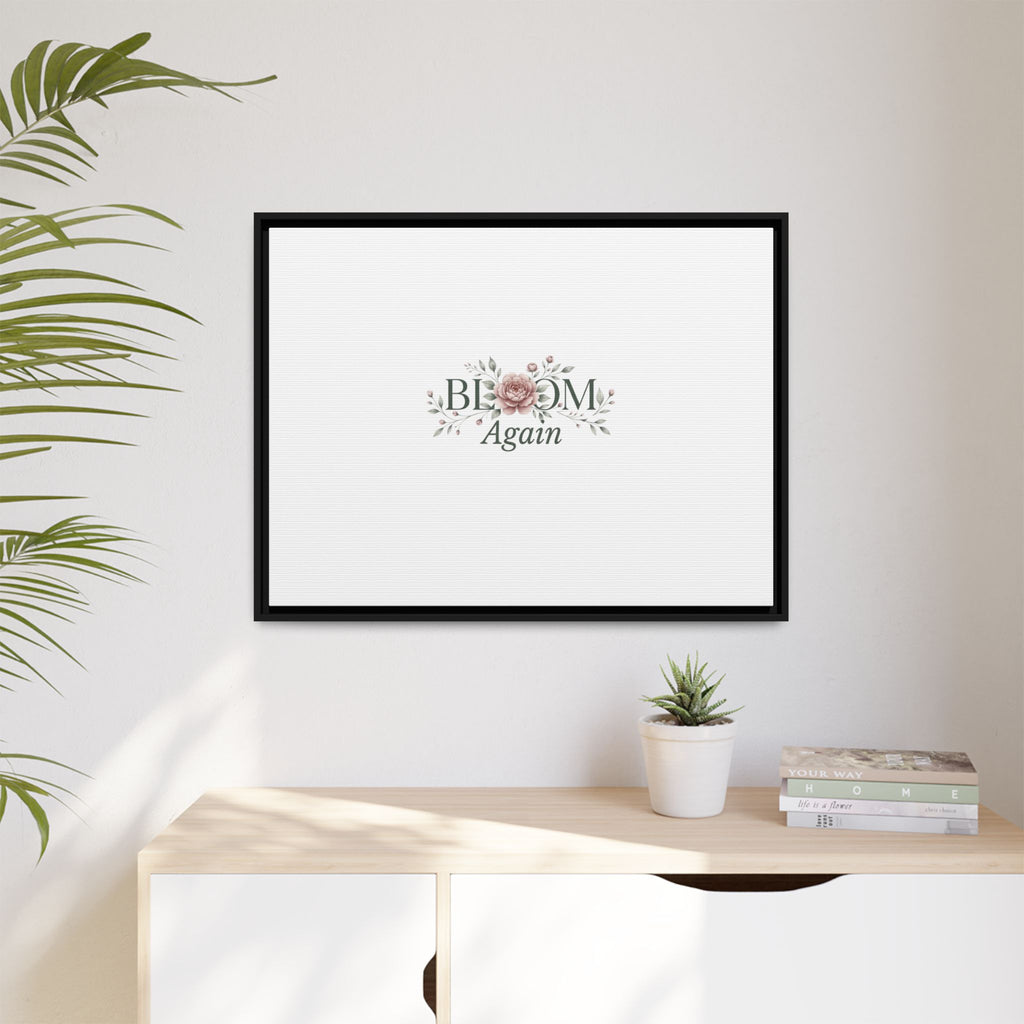 Bless Me Again Floral Matte Canvas Print, Framed Wall Art