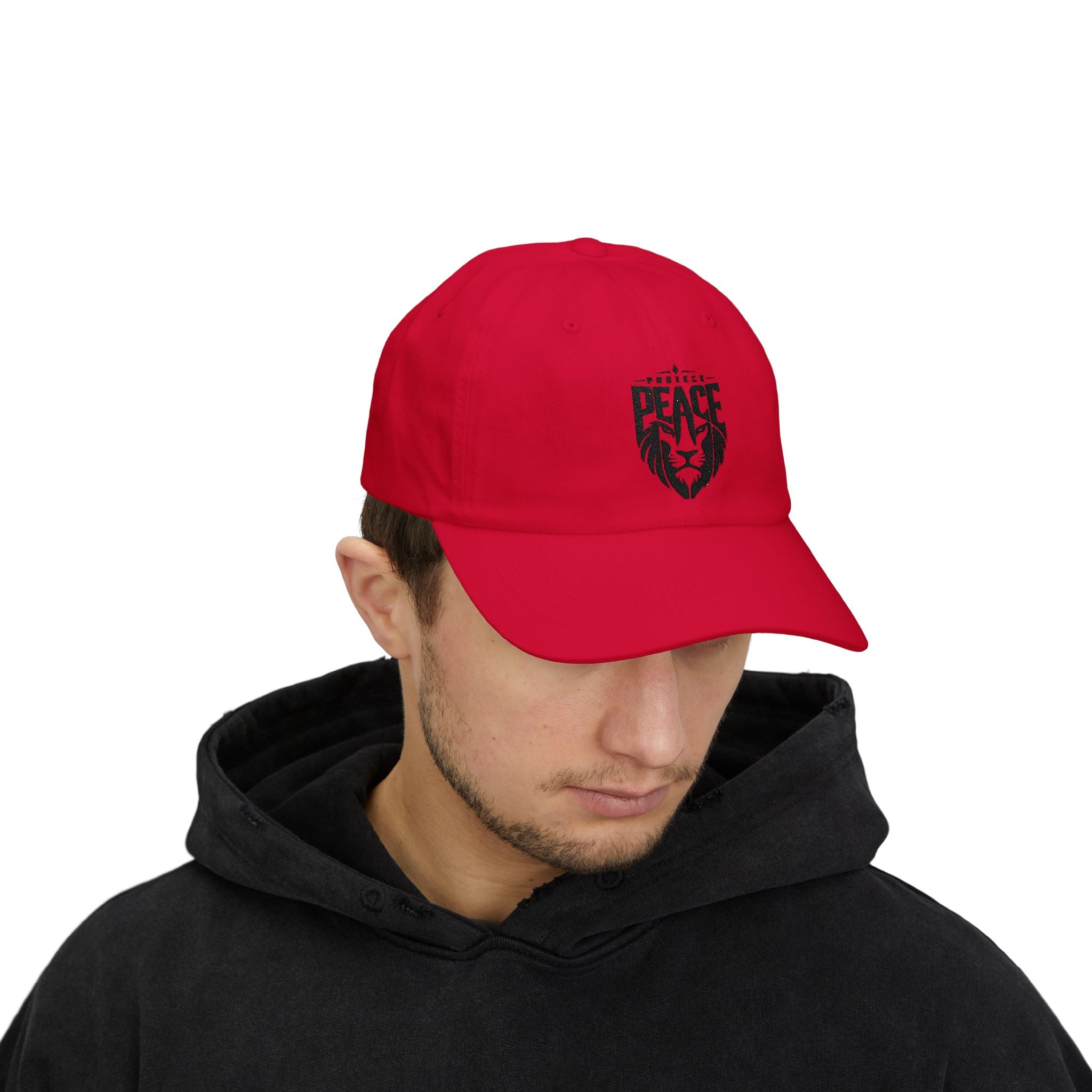 Dad Cap — Lion 'Peace' Shield Embroidered Baseball Hat