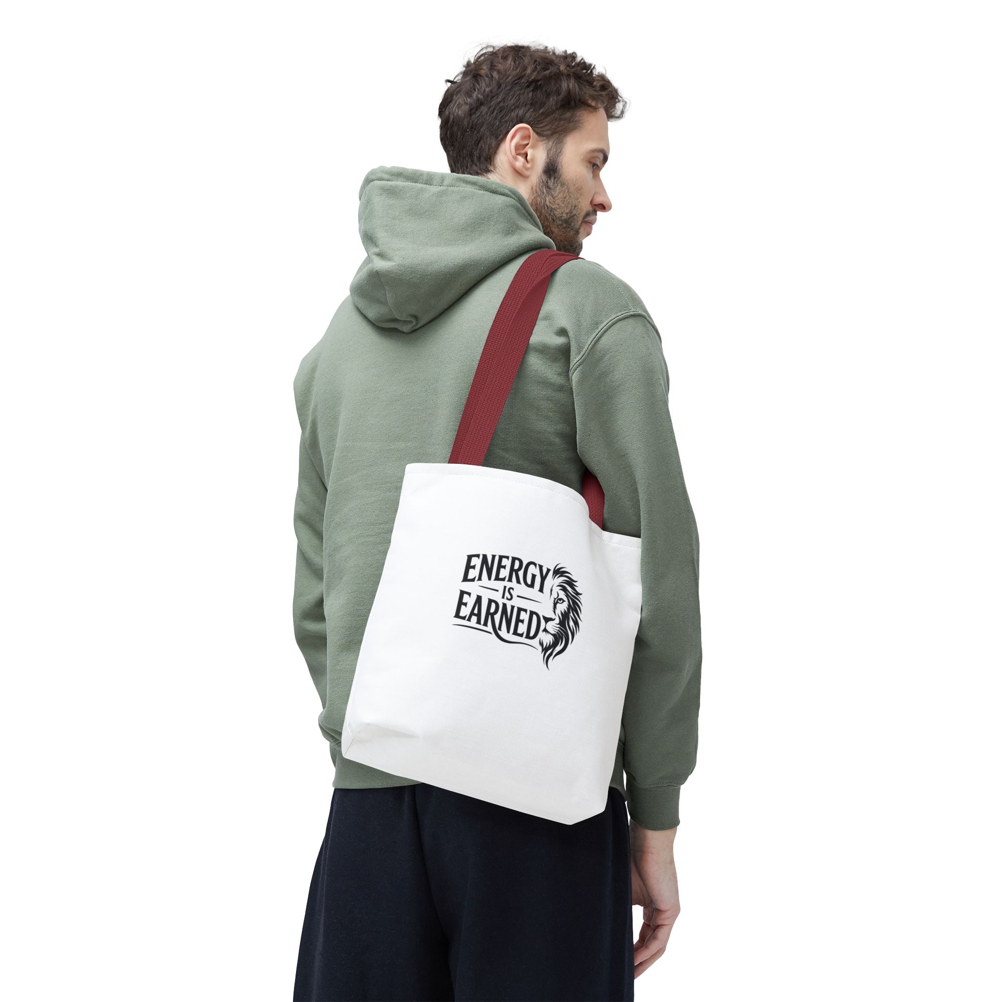 Energy Is Earned Tote Bag - Motivational Gym & Fitness Canvas Tote