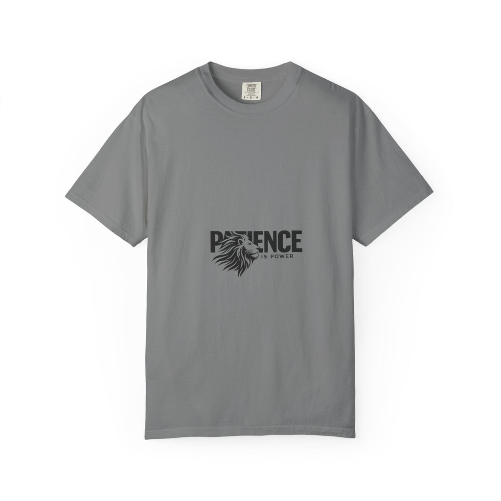 Patience Is Power T‑Shirt — Lion Graphic Inspirational Tee