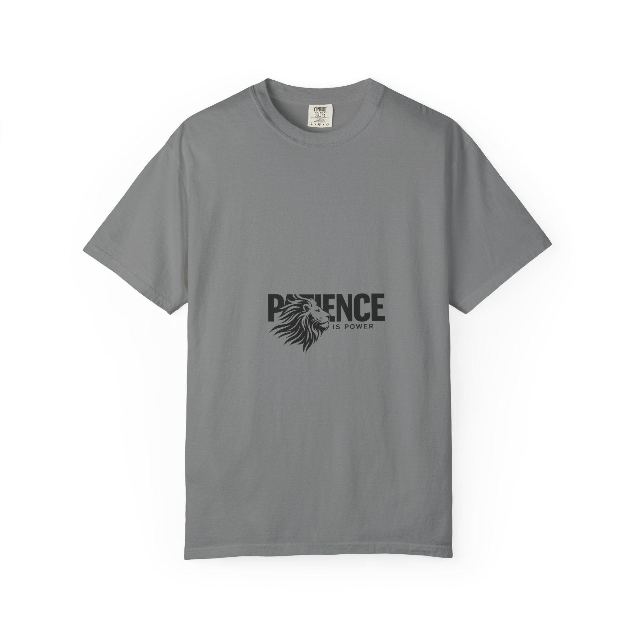 Patience Is Power T‑Shirt — Lion Graphic Inspirational Tee