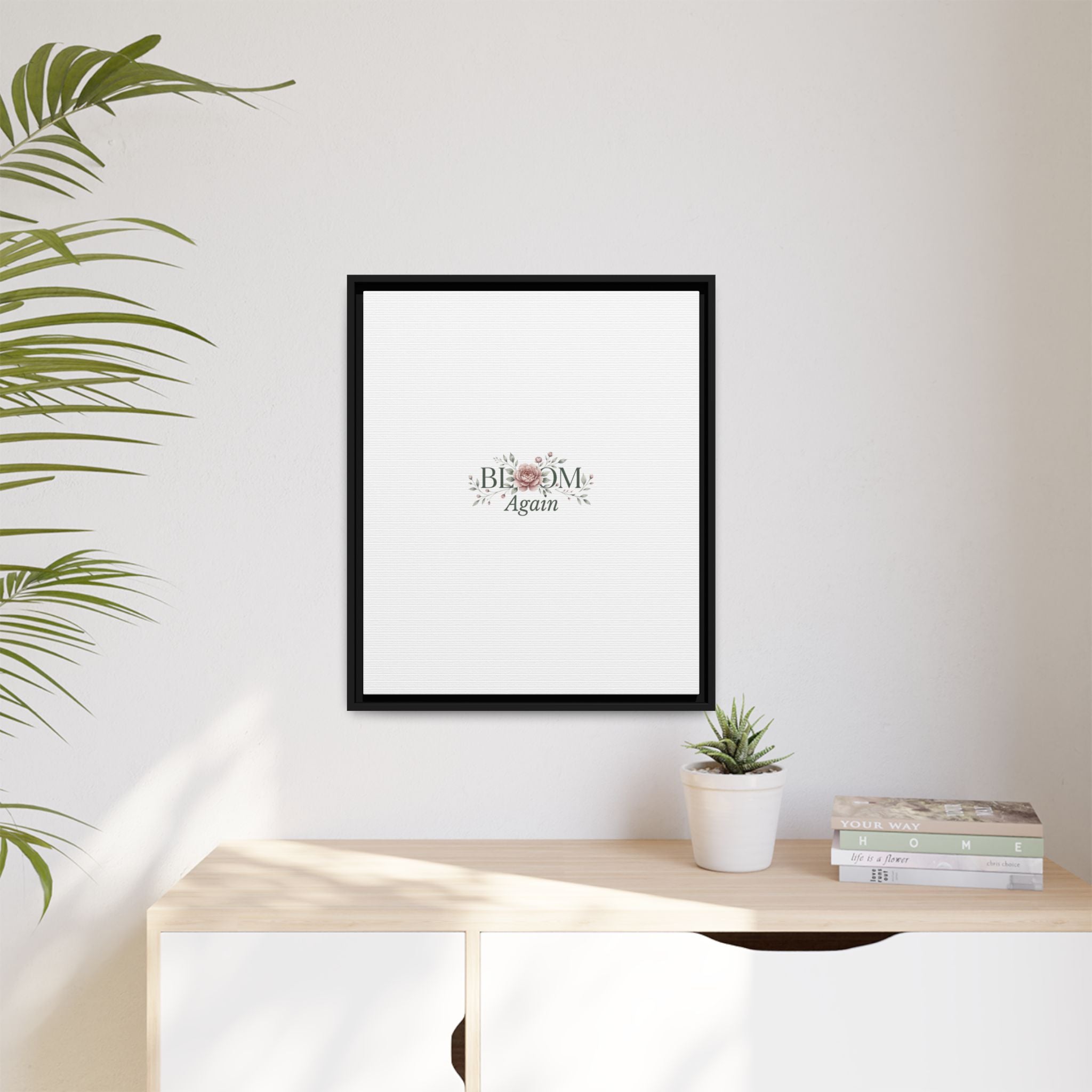 Bless Me Again Floral Matte Canvas Print, Framed Wall Art