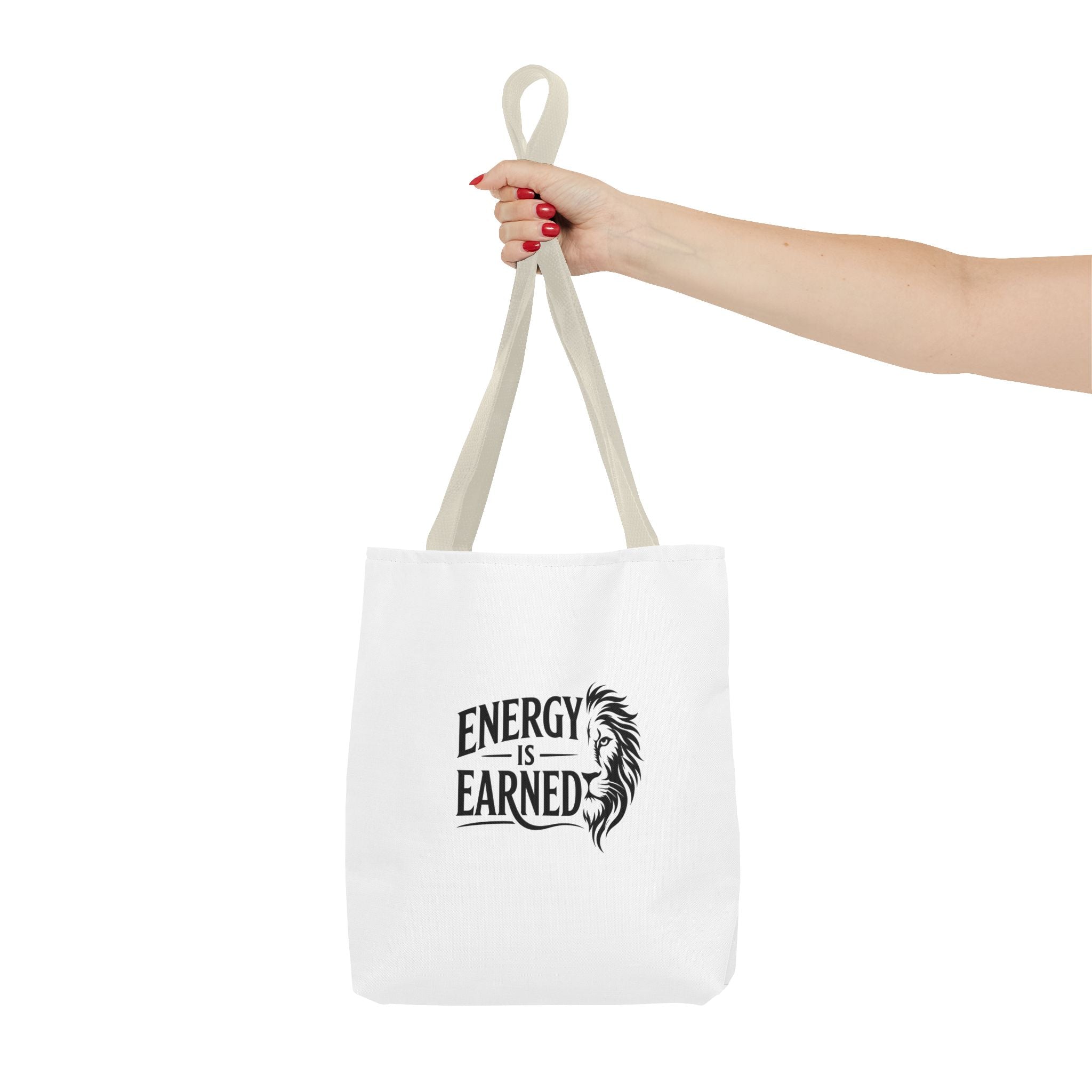 Energy Is Earned Tote Bag - Motivational Gym & Fitness Canvas Tote