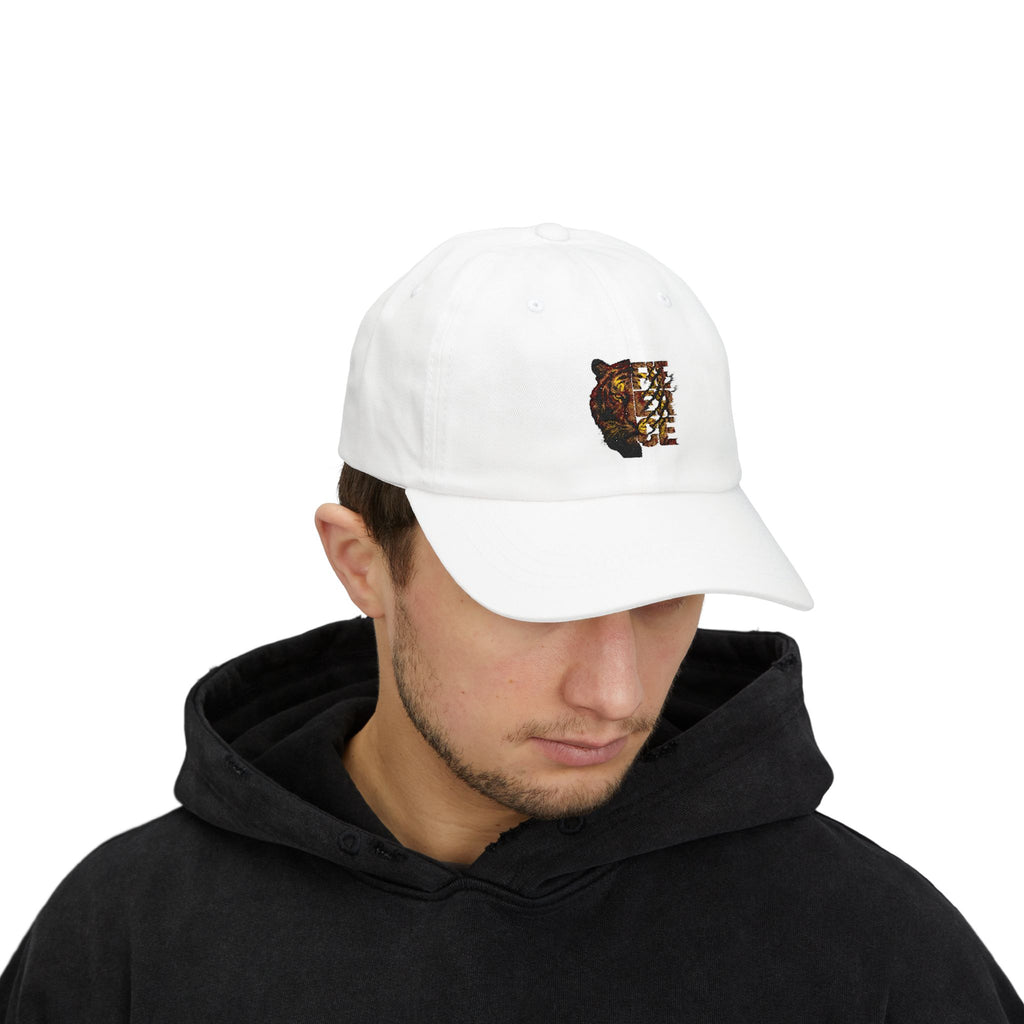 Tiger Half-Face Dad Cap – Embroidered Wildlife Baseball Hat