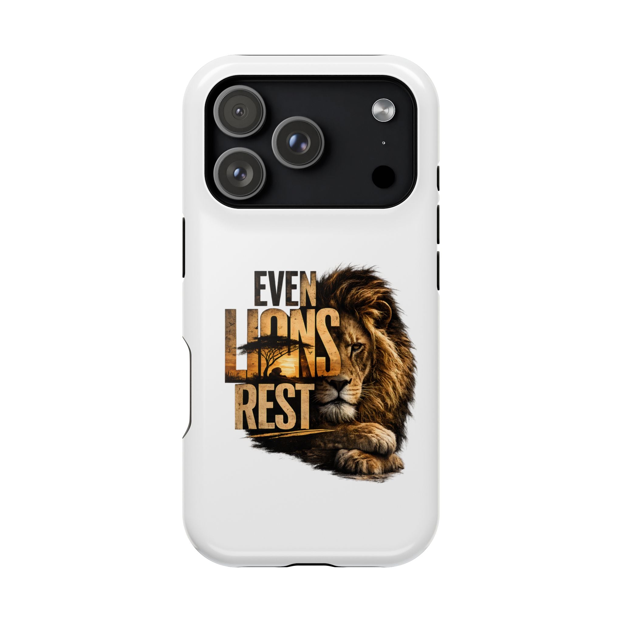 Lion 'Even Lions Rest' Magnetic Impact-Resistant Phone Case