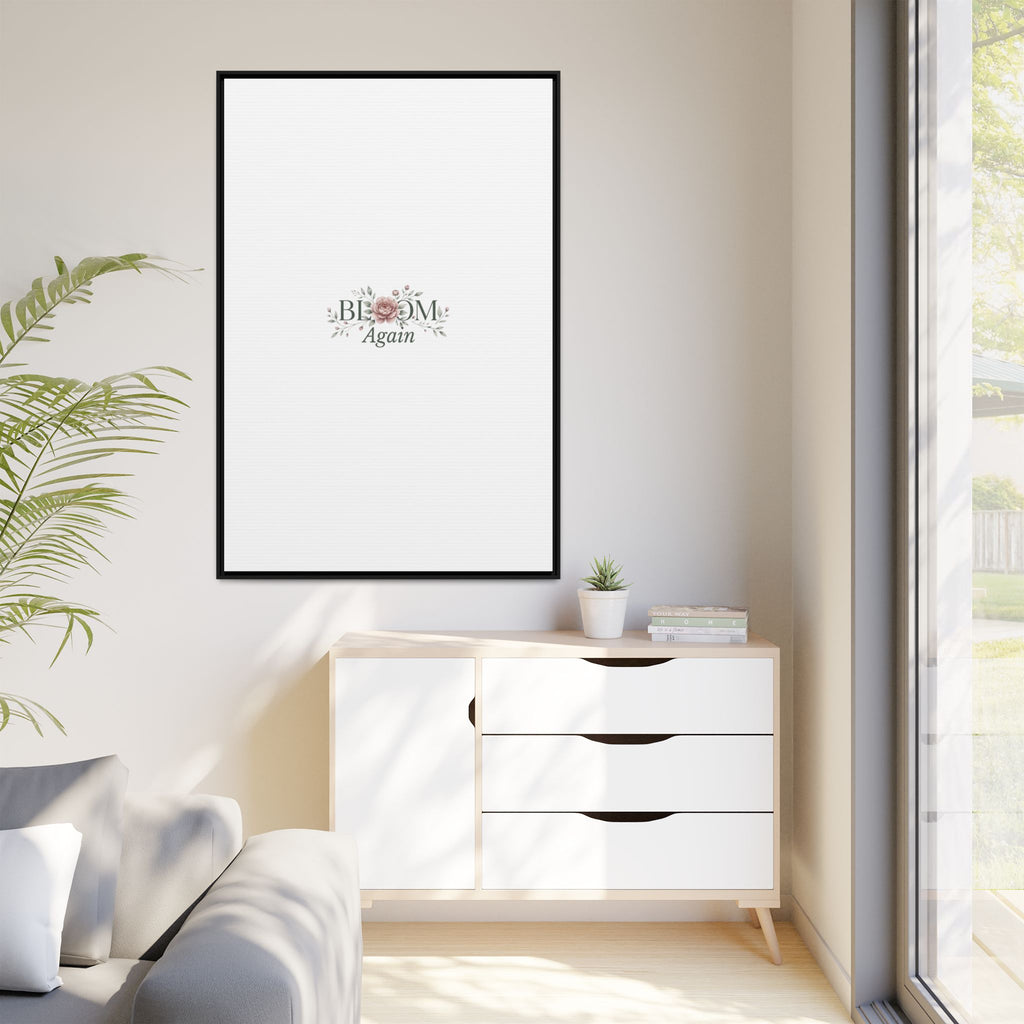 Bless Me Again Floral Matte Canvas Print, Framed Wall Art