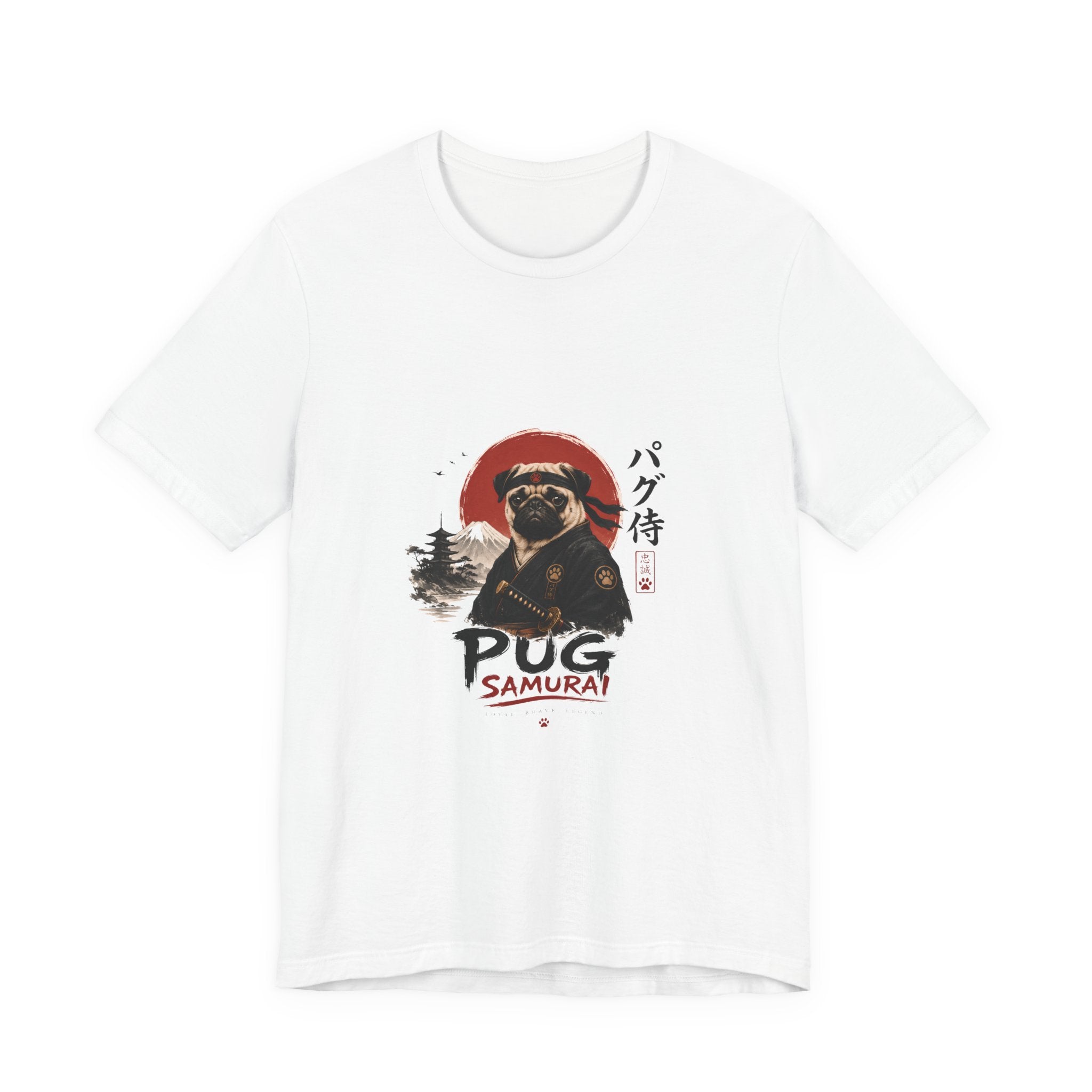 Pug Samurai T‑Shirt — Cute Samurai Pug Graphic Tee