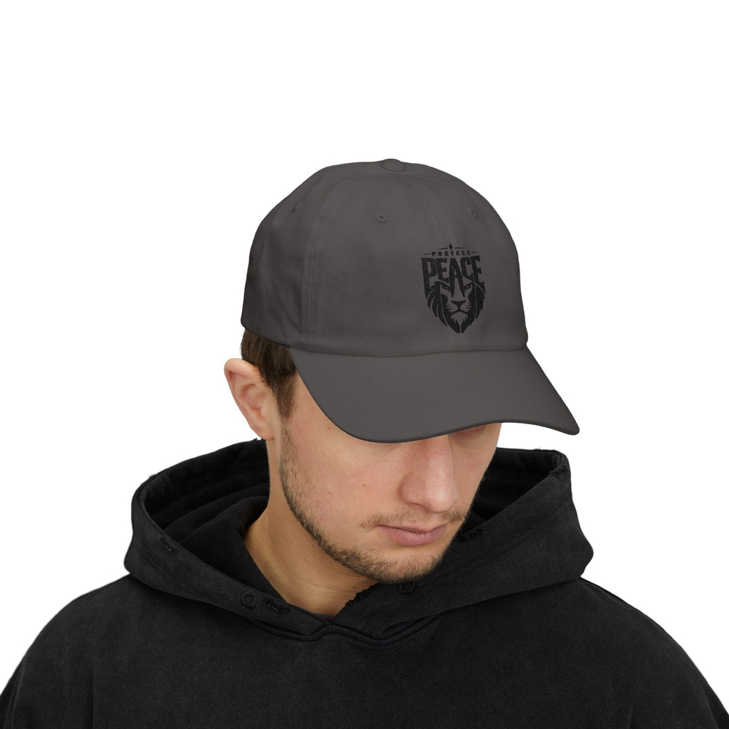 Dad Cap — Lion 'Peace' Shield Embroidered Baseball Hat