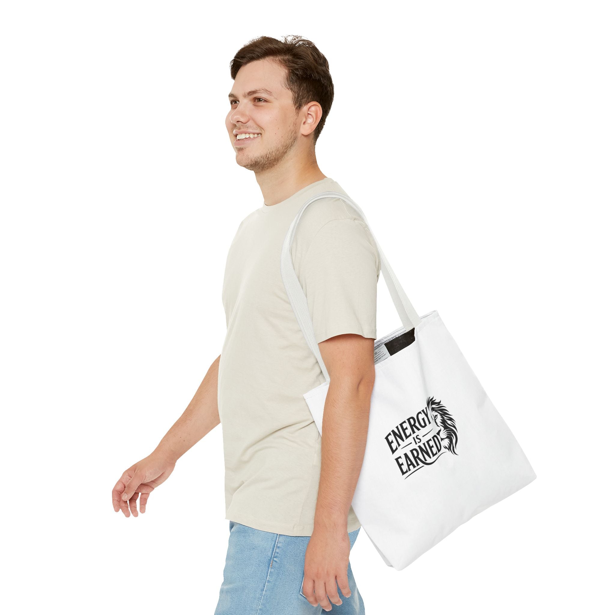Energy Is Earned Tote Bag - Motivational Gym & Fitness Canvas Tote