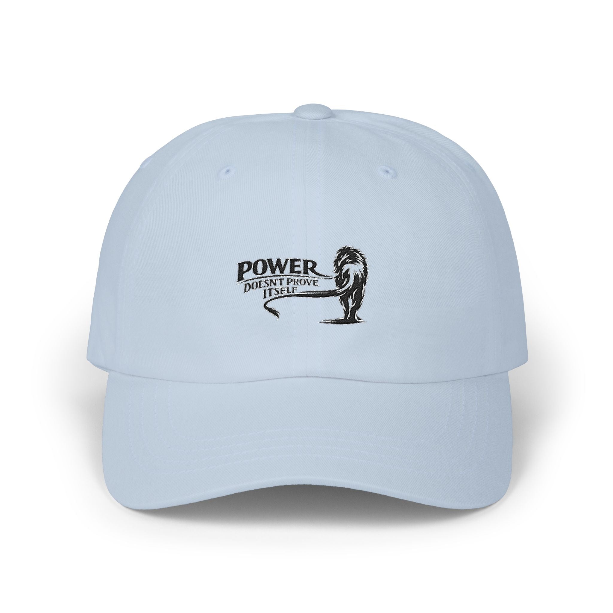 Dad Cap — 'Power Doesn't Prove Strength' Lion Embroidered Hat