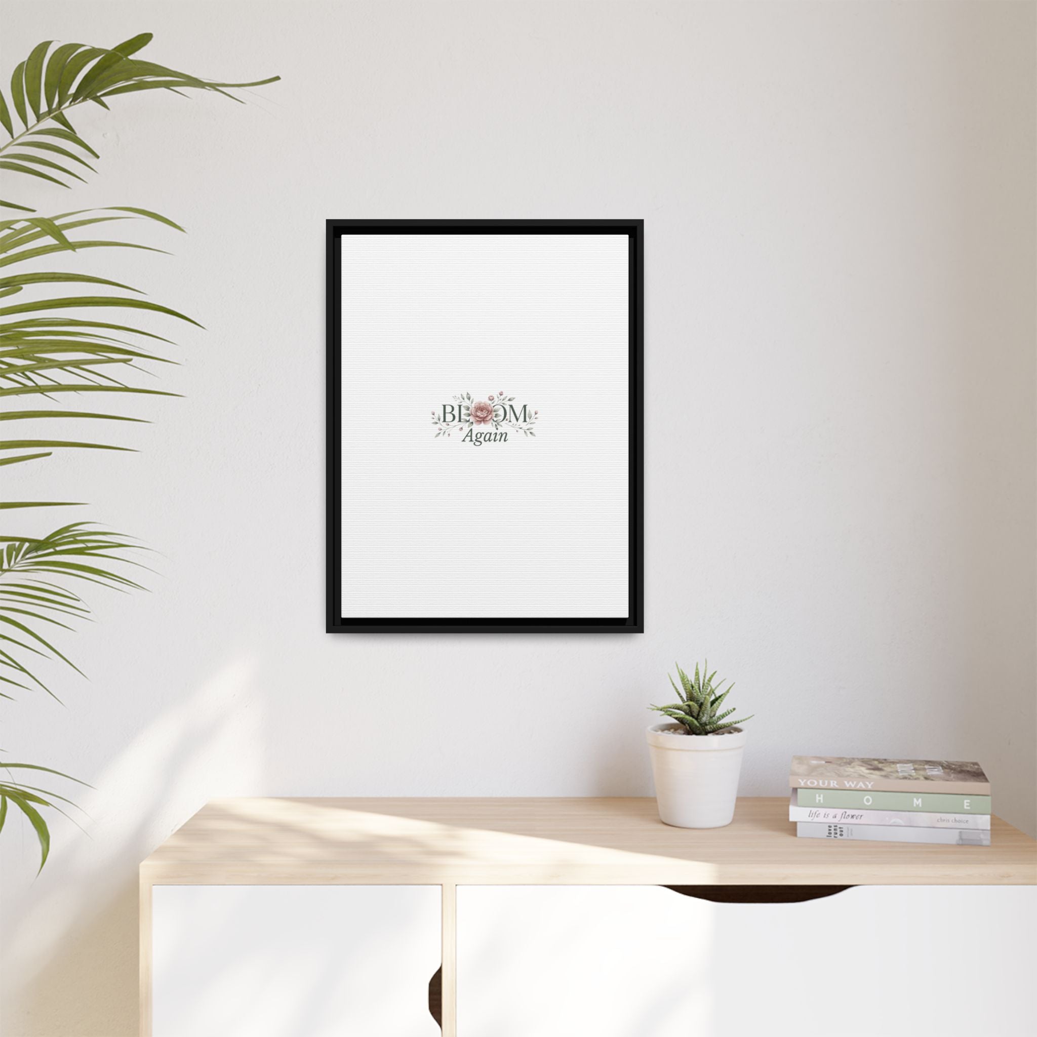 Bless Me Again Floral Matte Canvas Print, Framed Wall Art