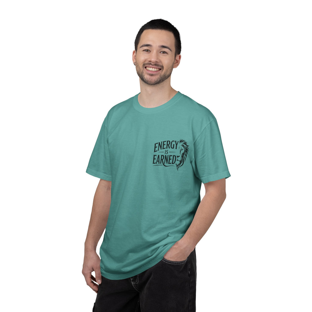 Energy Is Earned T-Shirt — Motivational Fitness Tee