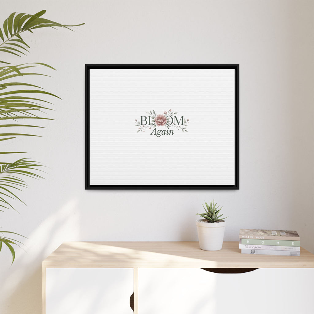 Bless Me Again Floral Matte Canvas Print, Framed Wall Art