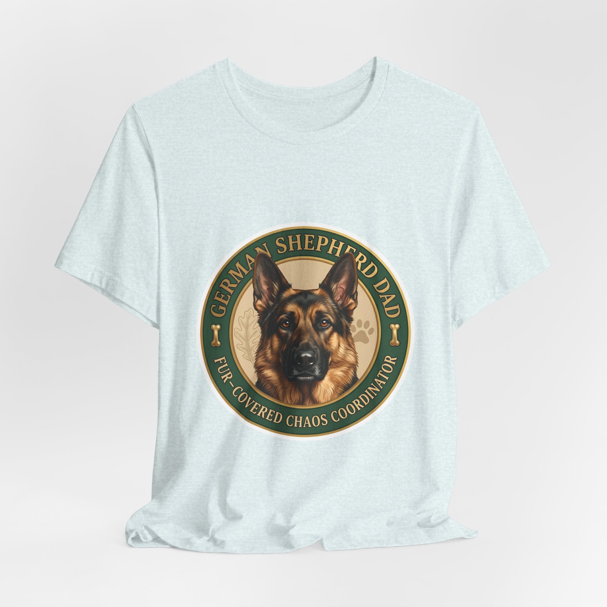 German Shepherd Dad T-Shirt — "Fur-Covered Chaos Coordinator" Dog Lover Tee