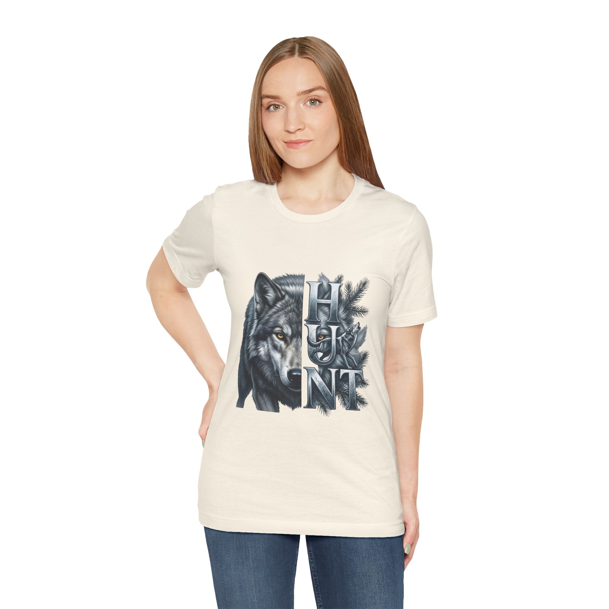 Wolf Elk Hunt T‑Shirt — Graphic Wildlife Hunting Tee