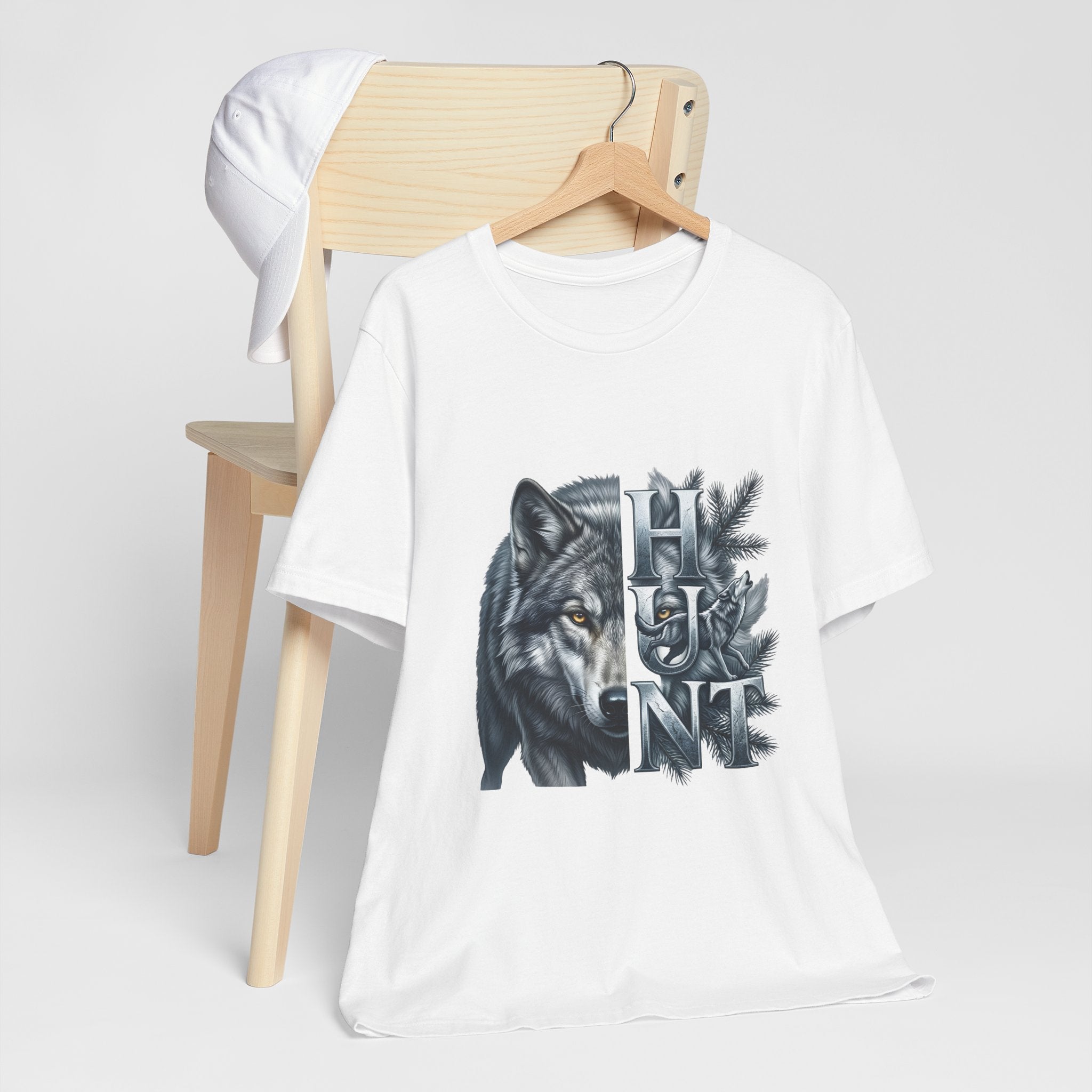 Wolf Elk Hunt T‑Shirt — Graphic Wildlife Hunting Tee