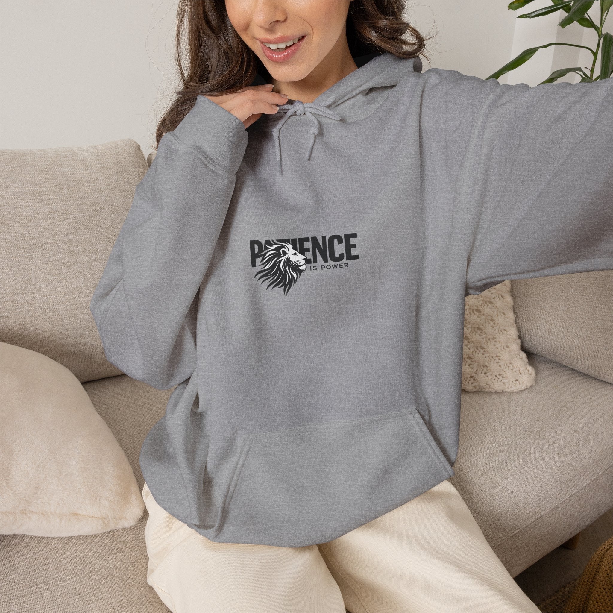 Patience Floral Hoodie — Minimalist Inspirational Graphic Sweatshirt