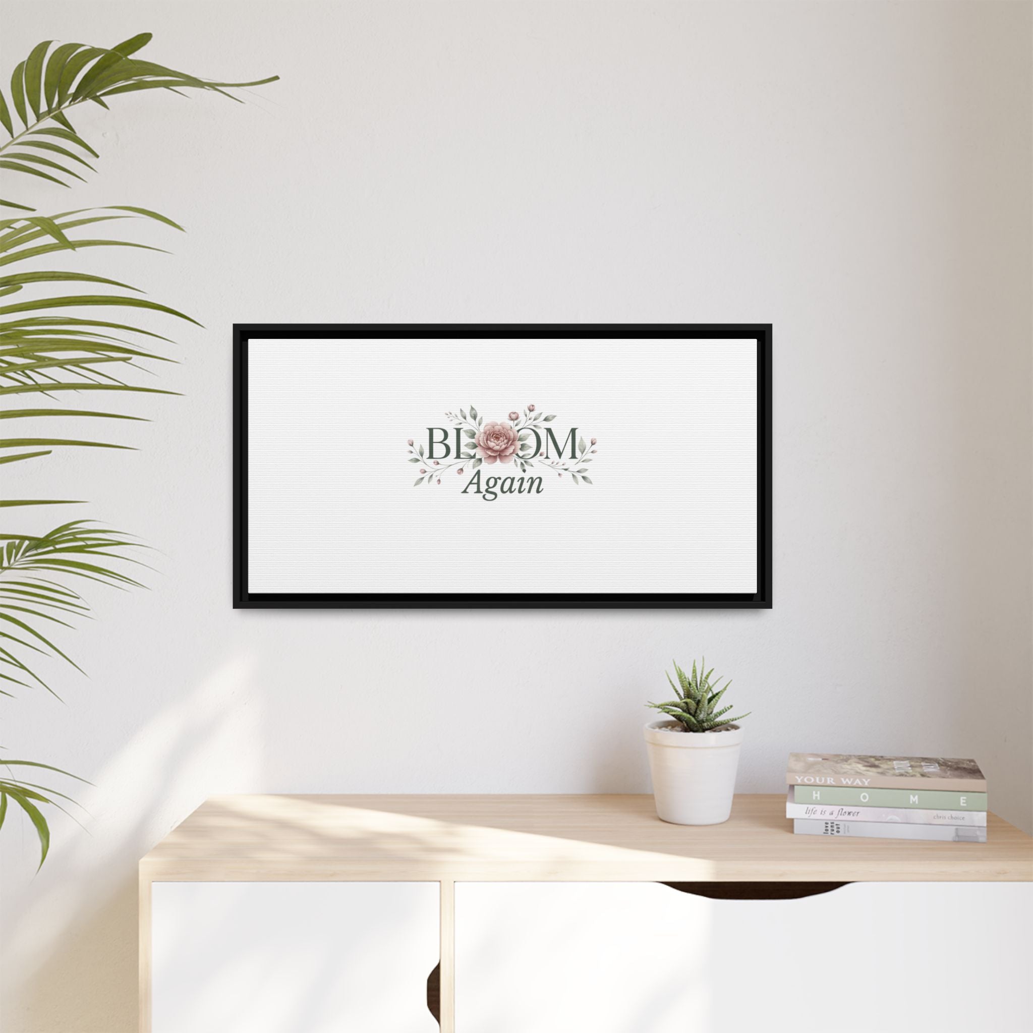Bless Me Again Floral Matte Canvas Print, Framed Wall Art