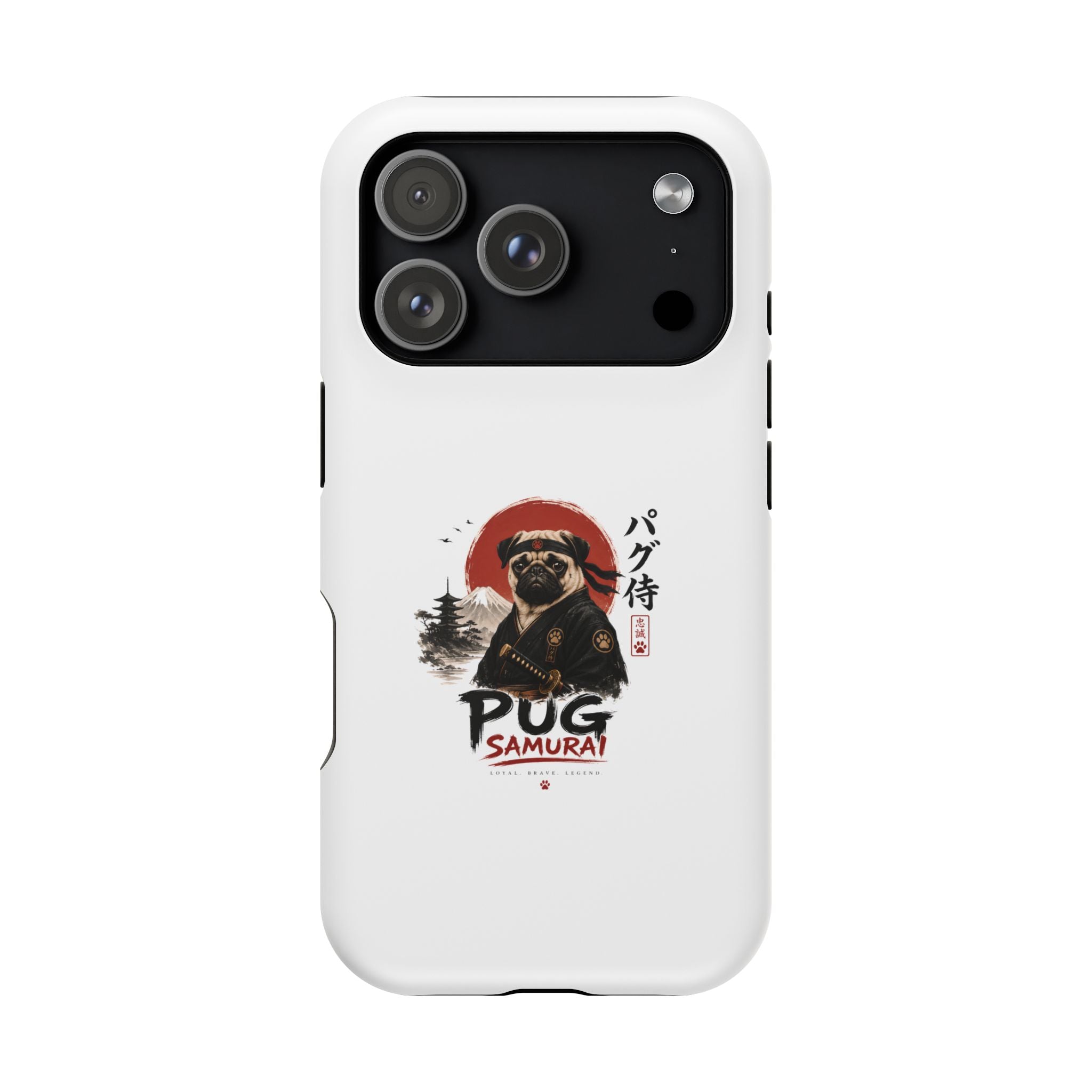 Pug Samurai Phone Case — Magnetic Impact-Resistant Protective Cover