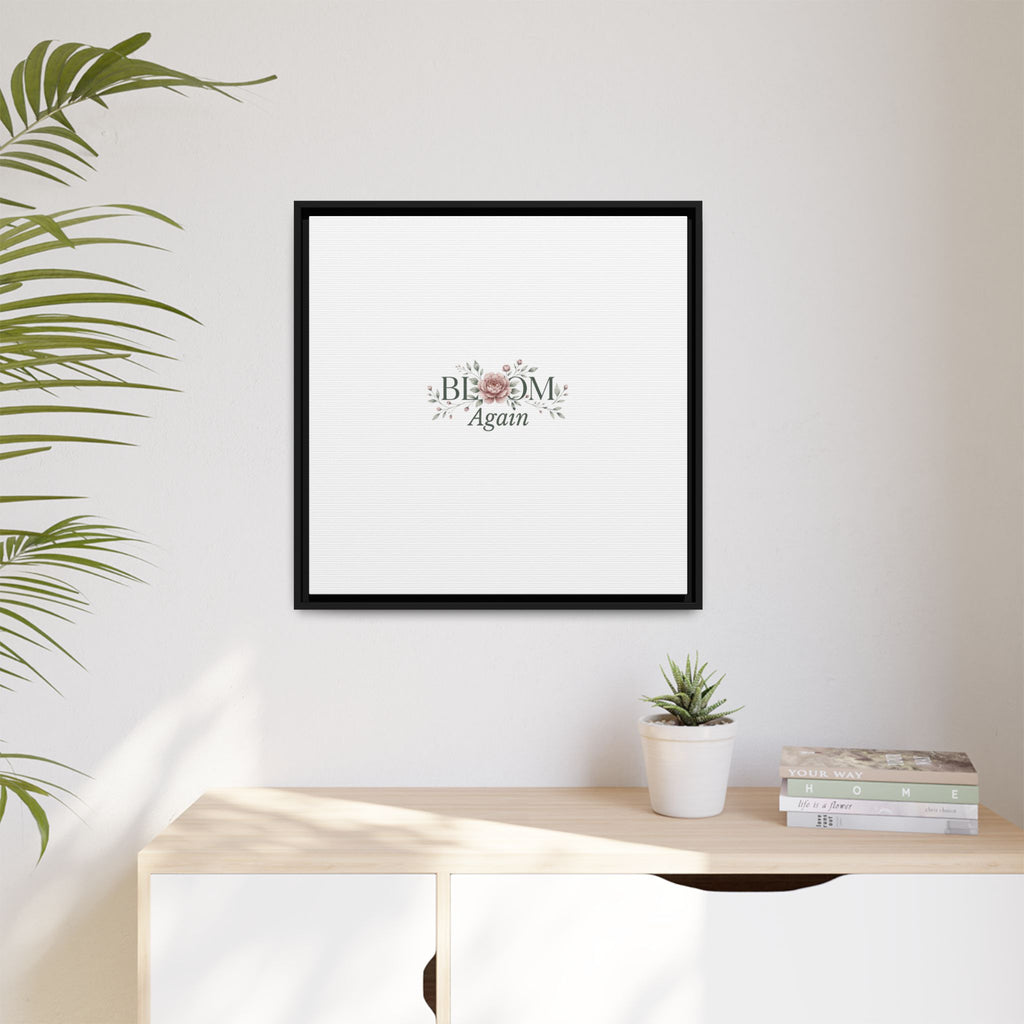 Bless Me Again Floral Matte Canvas Print, Framed Wall Art