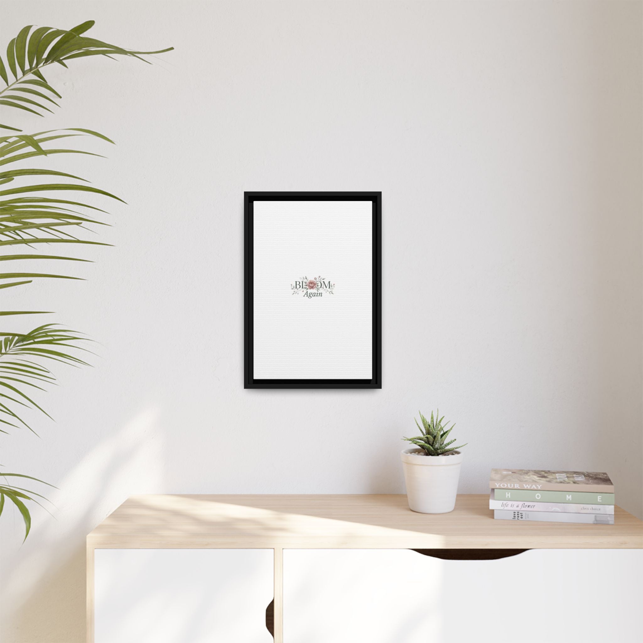 Bless Me Again Floral Matte Canvas Print, Framed Wall Art