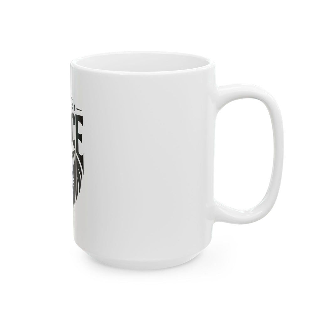Protect Peace Lion Ceramic Mug — 'Protect Peace' Inspirational Coffee Cup (11oz & 15oz)