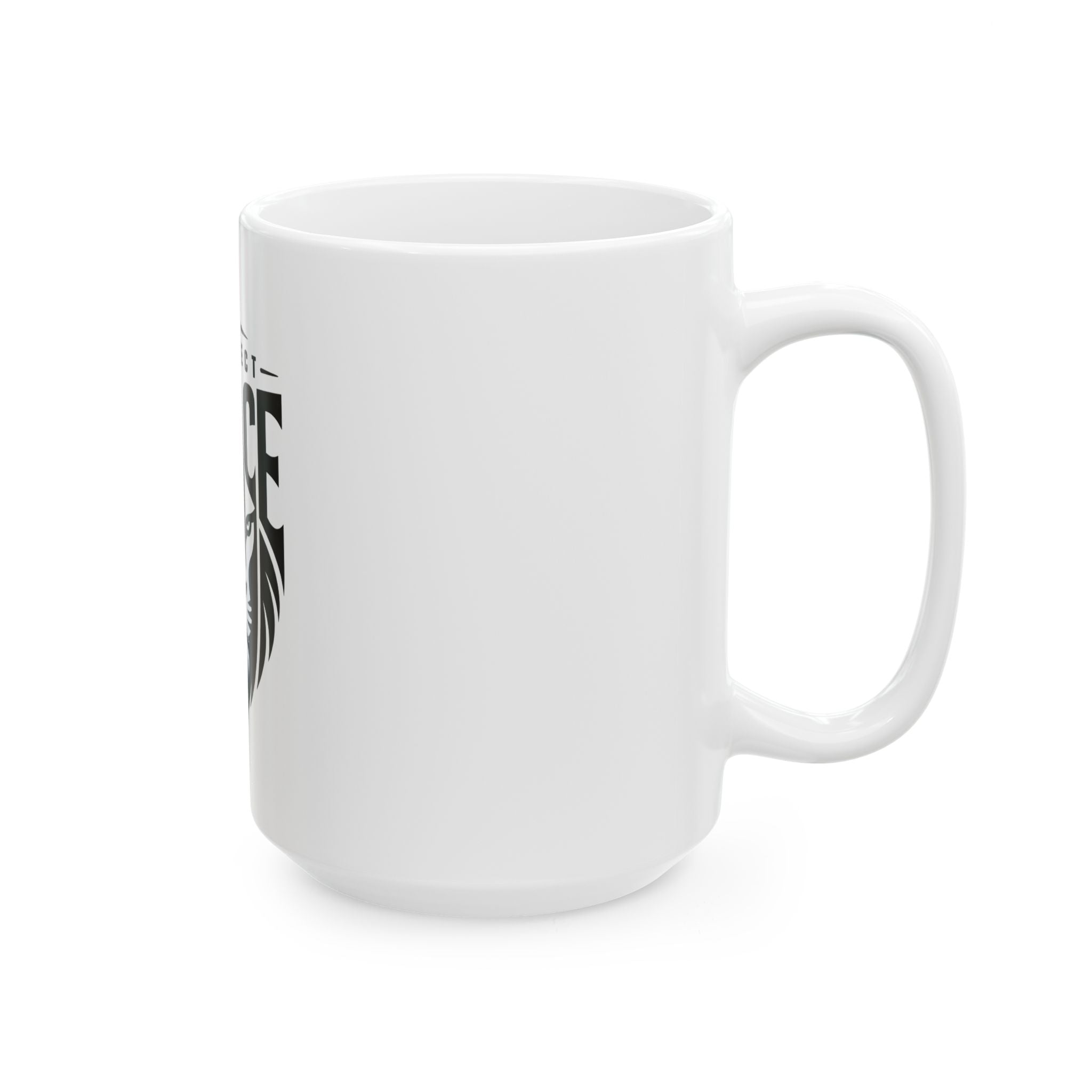 Protect Peace Lion Ceramic Mug — 'Protect Peace' Inspirational Coffee Cup (11oz & 15oz)