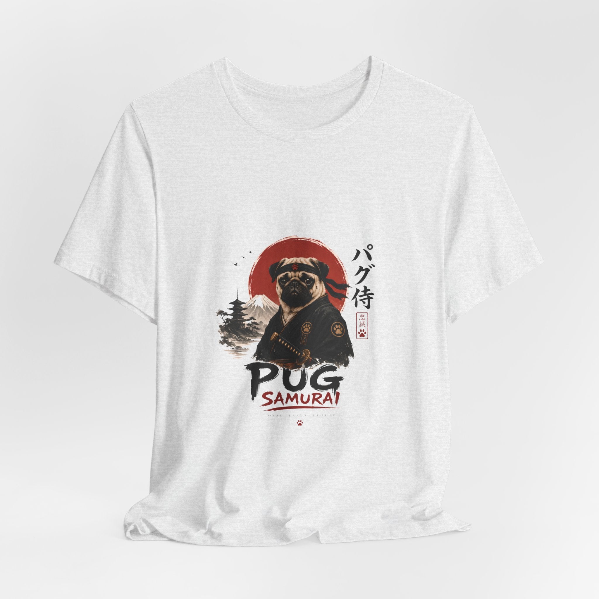 Pug Samurai T‑Shirt — Cute Samurai Pug Graphic Tee